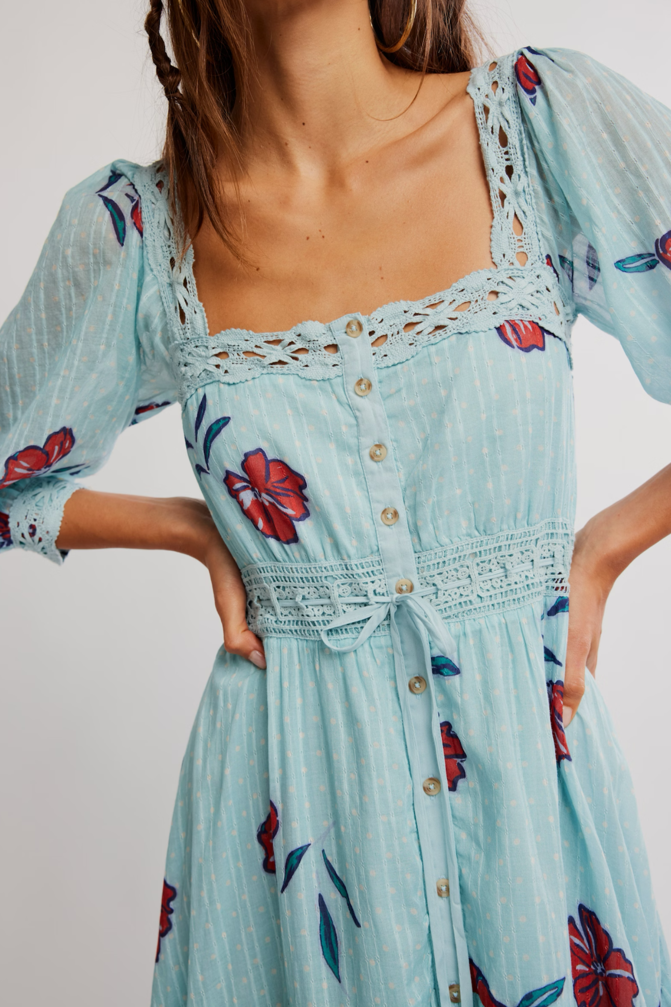 Morning Meadows Pastel Blue Maxi Dress