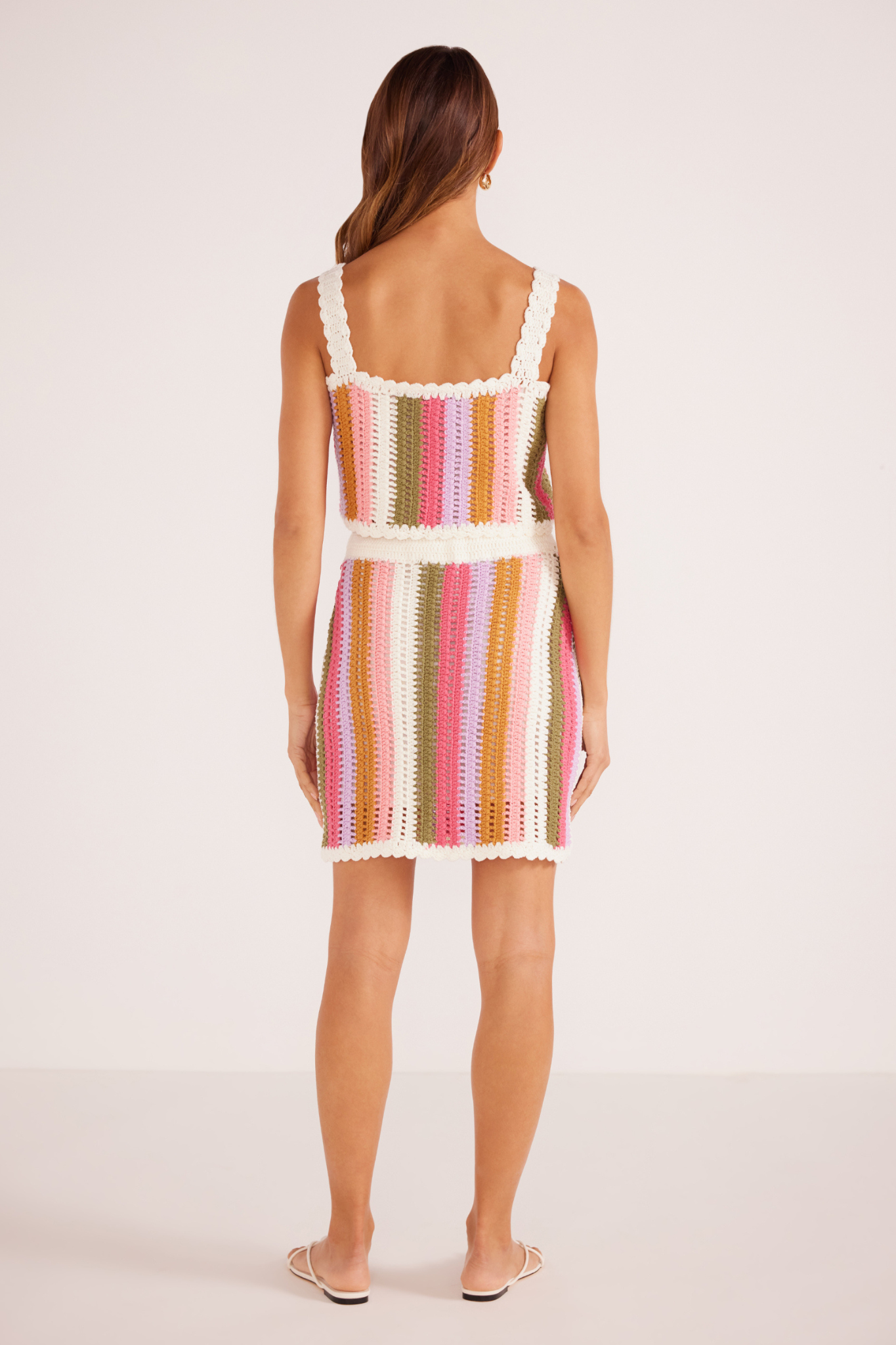 Lito Stripe Crochet Mini Skirt