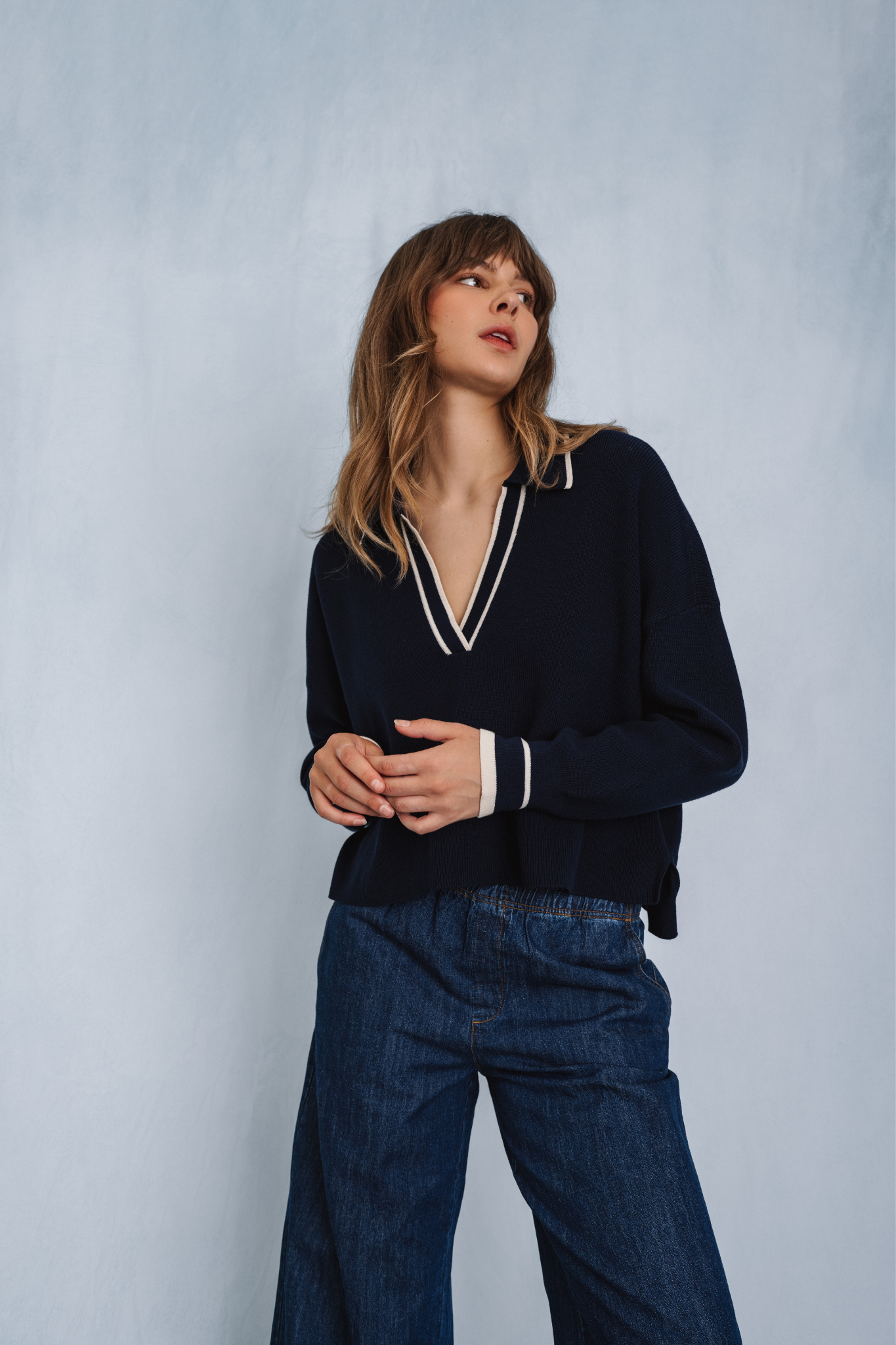 Tristan Navy Sweater