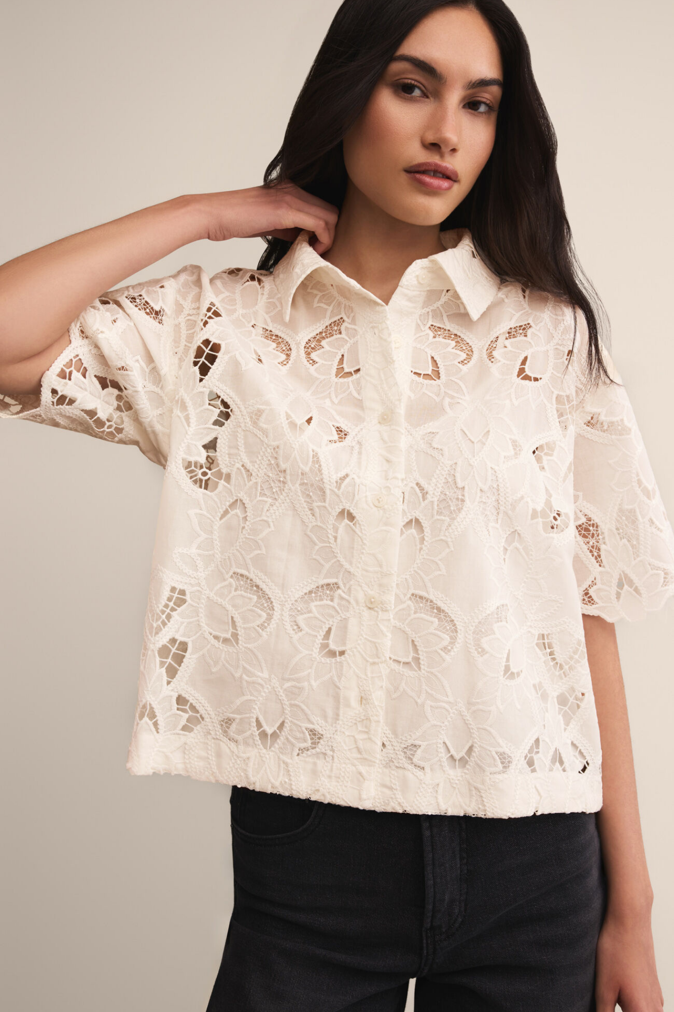 Midnight Cloud Lace Top
