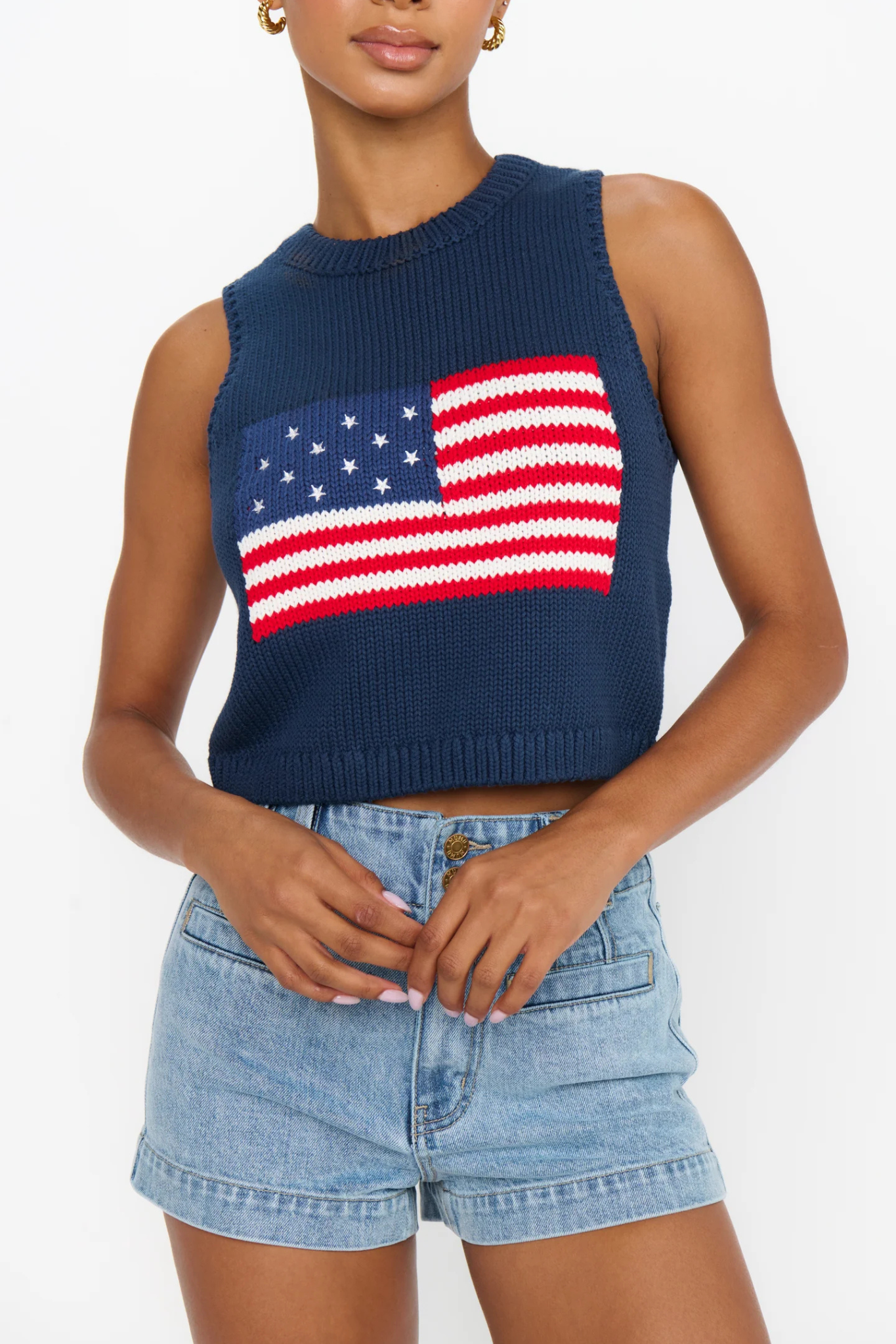 Milo Navy Flag Knit Tank