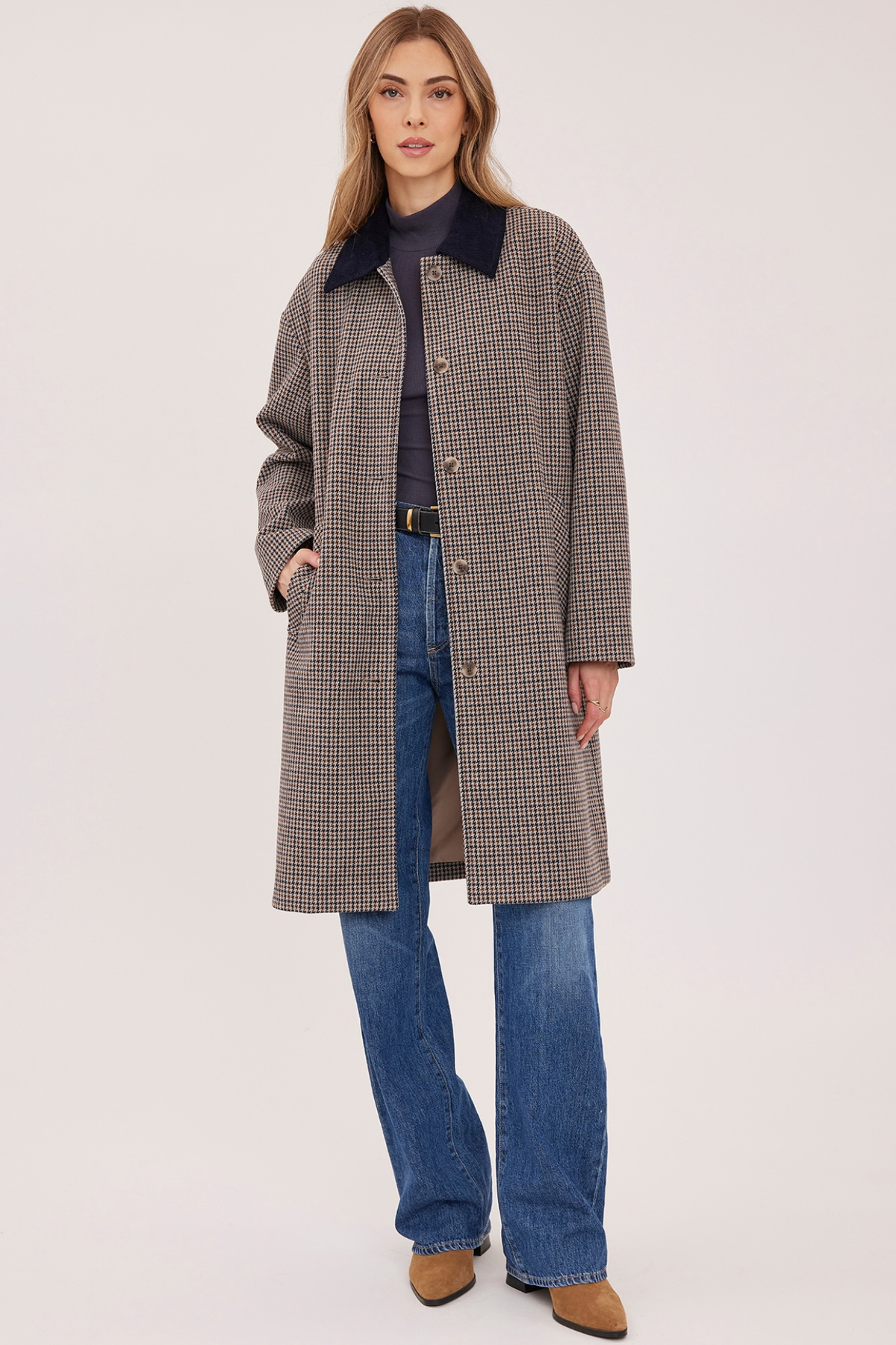 Millie Navy Tweed Coat