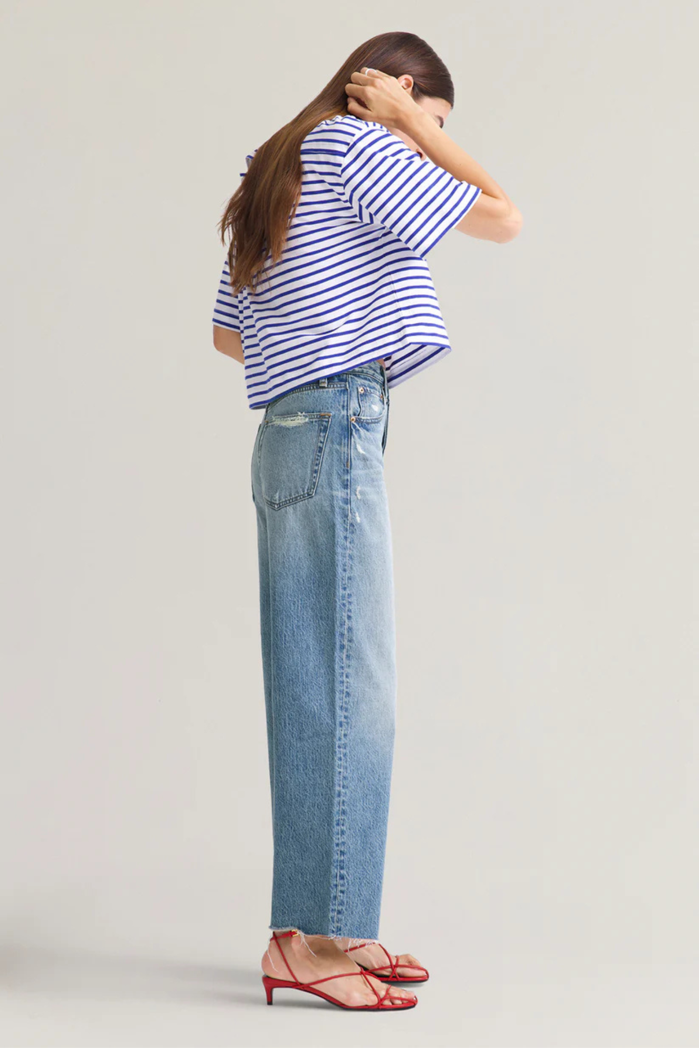 Tate Ablaze High Rise Bowed Wide Leg Crop