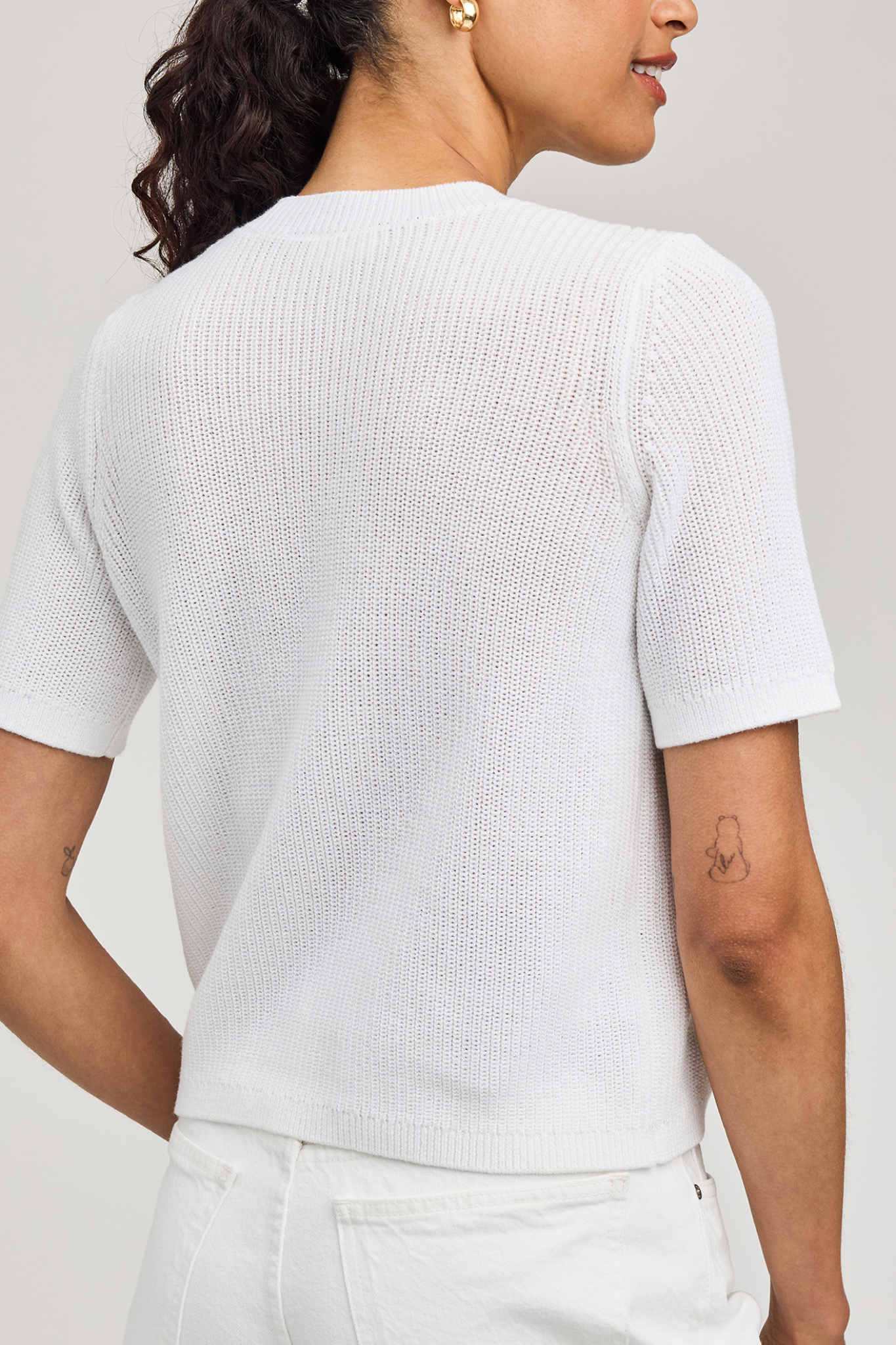Faye White Knit Top