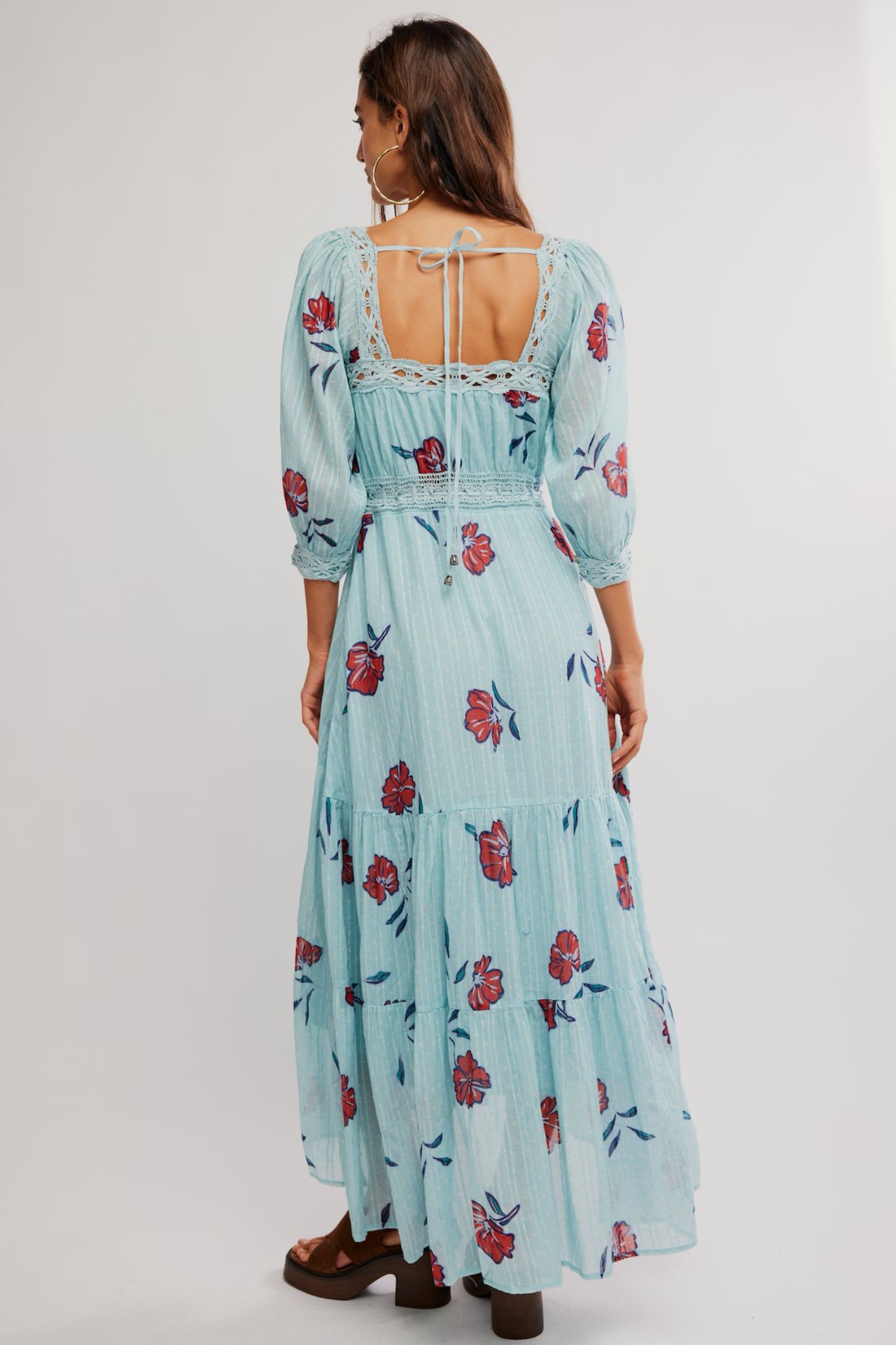 Morning Meadows Pastel Blue Maxi Dress