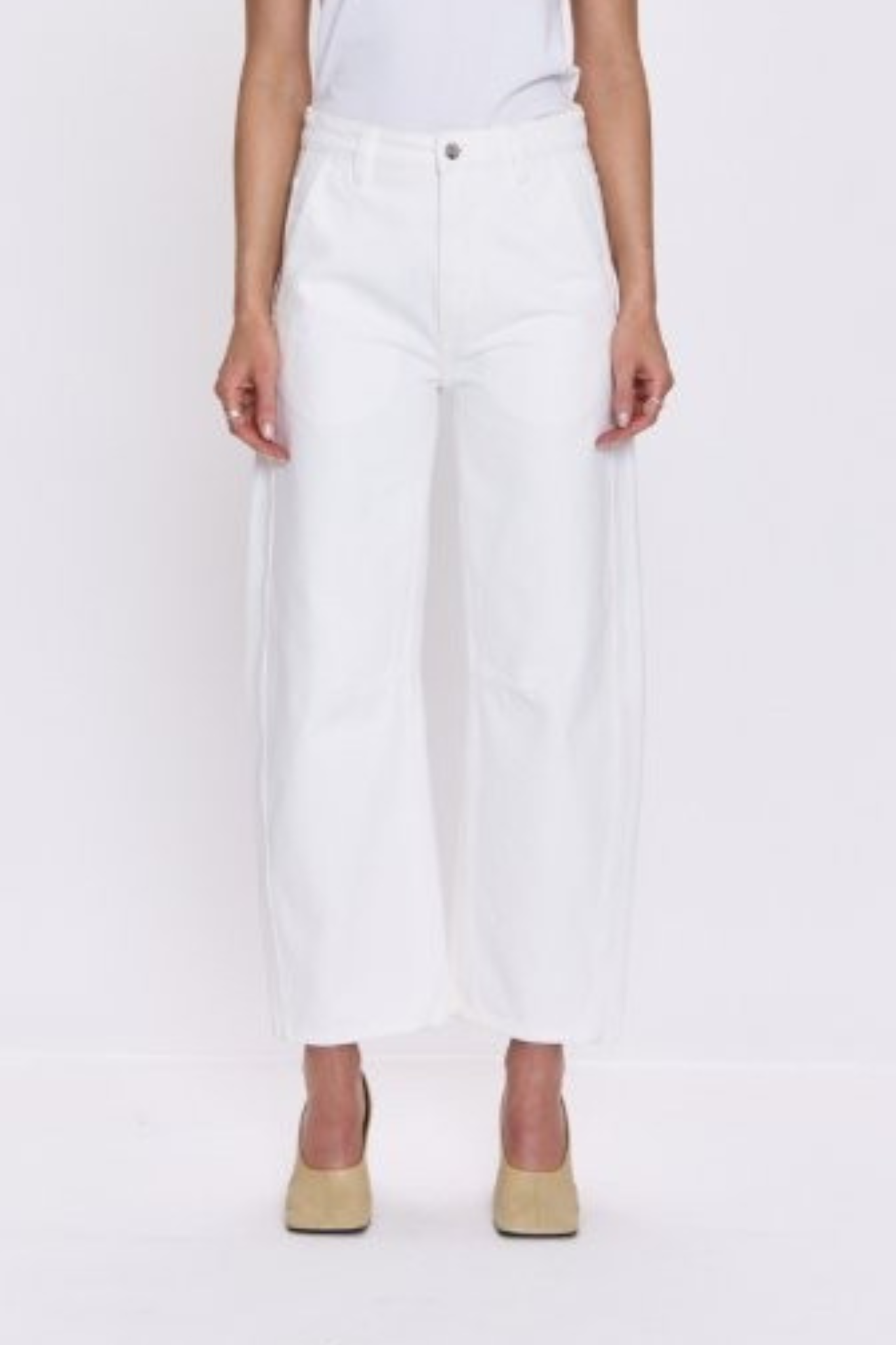 Beau Paper White High Rise Seamed Crescent