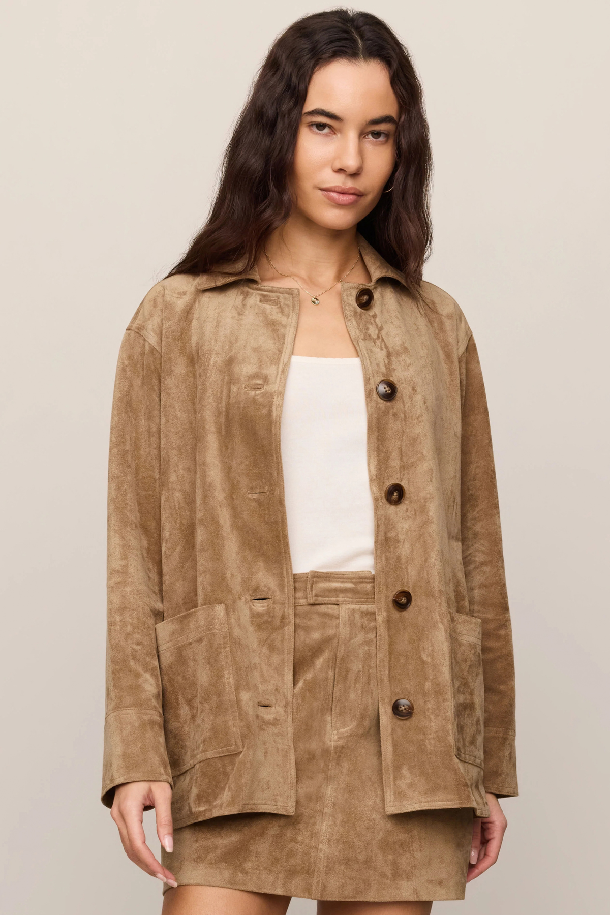 Decker Light Sand Suede Chore Jacket