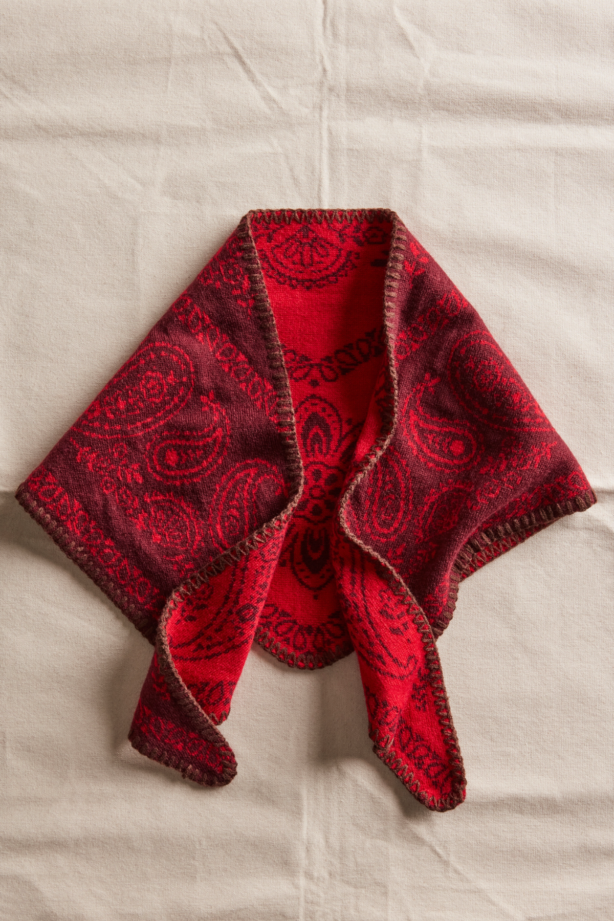 Carmen Wine Knitted Triangle Scarf