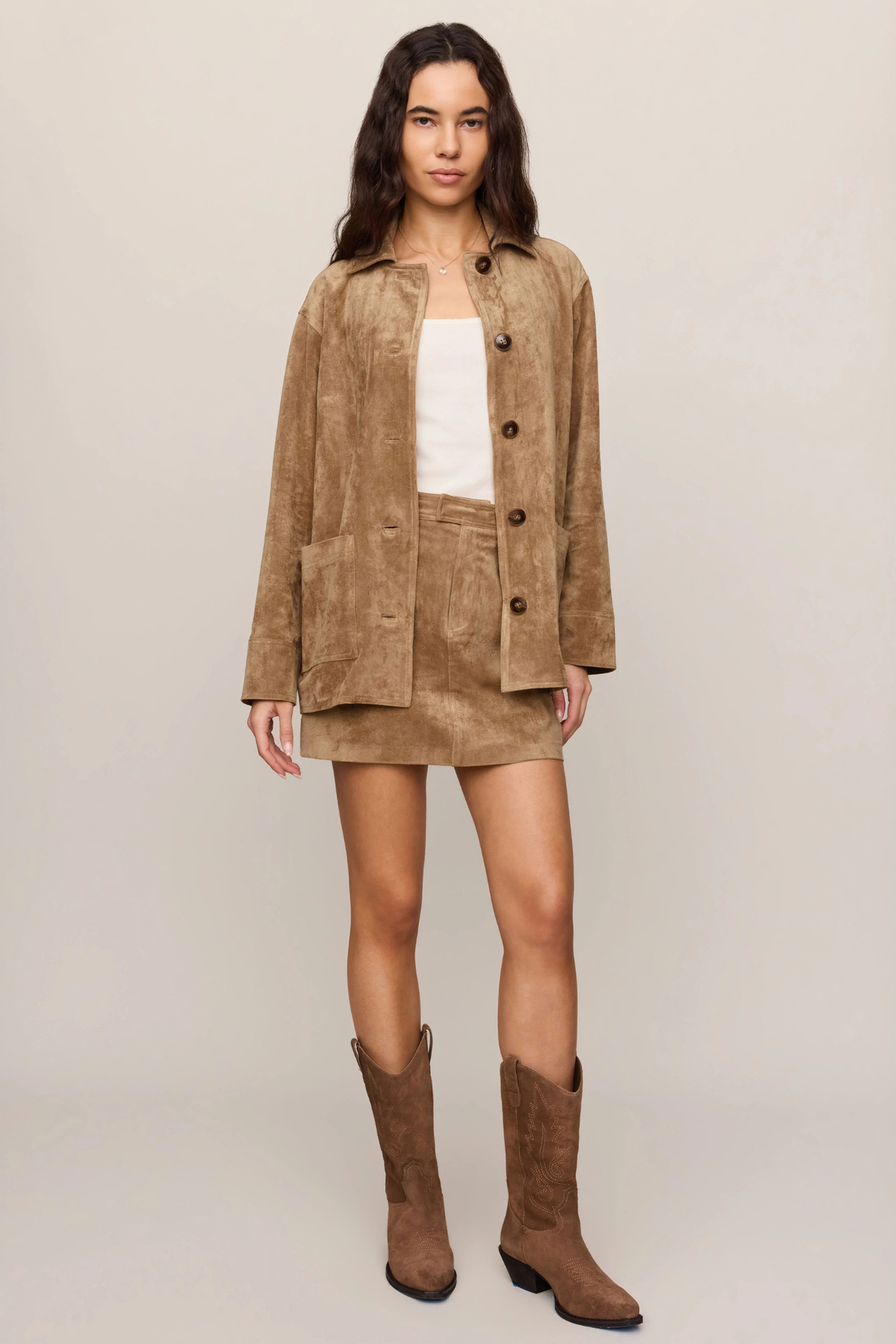 Decker Light Sand Suede Chore Jacket