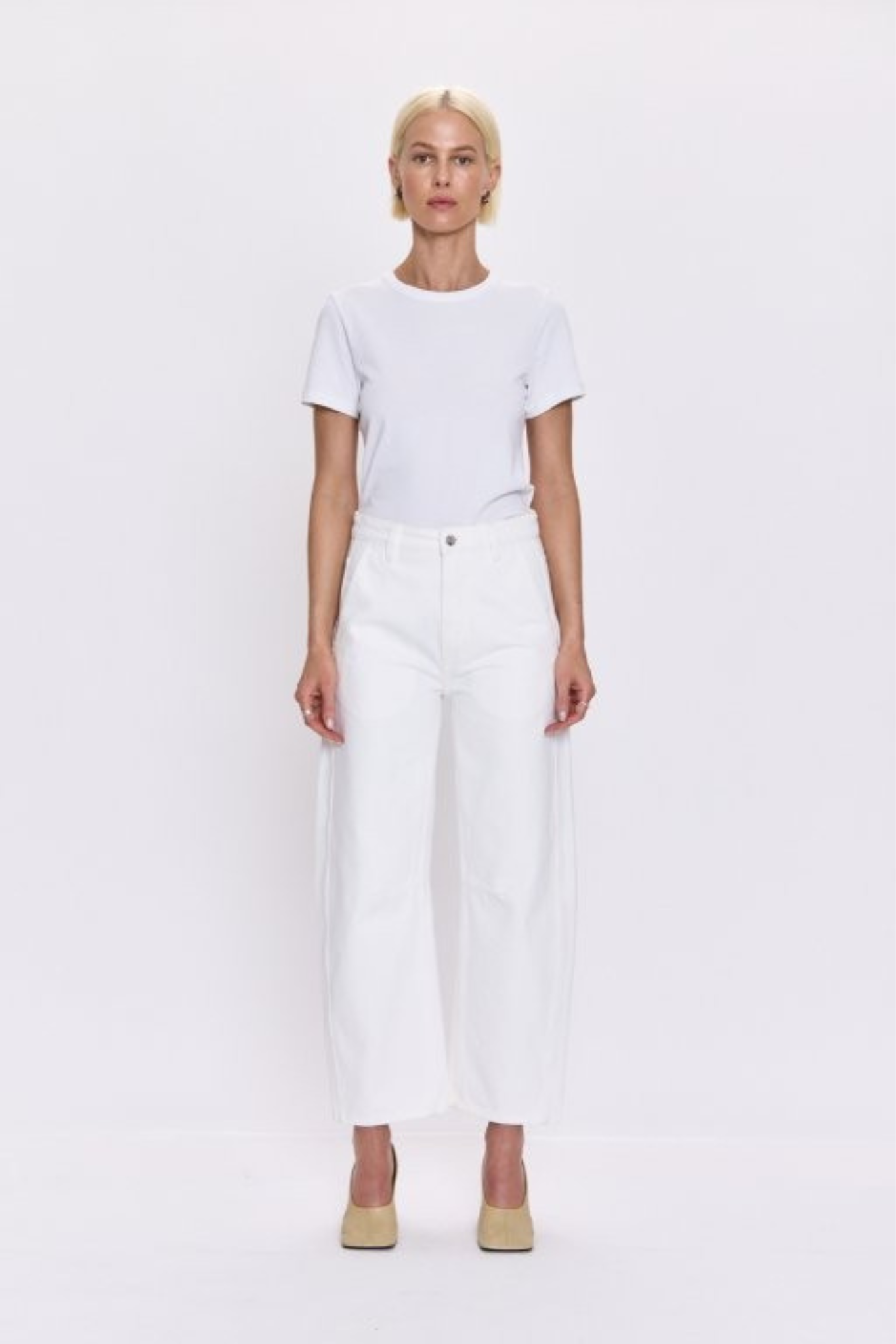 Beau Paper White High Rise Seamed Crescent