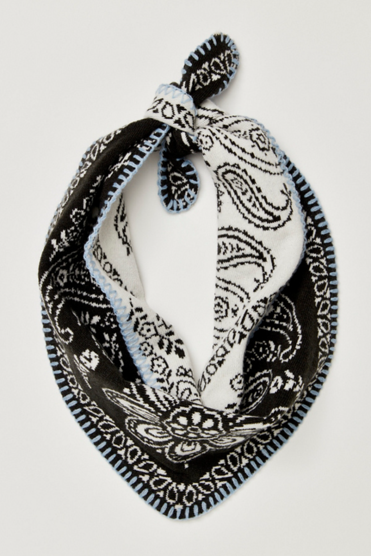 Carmen White Knitted Triangle Scarf