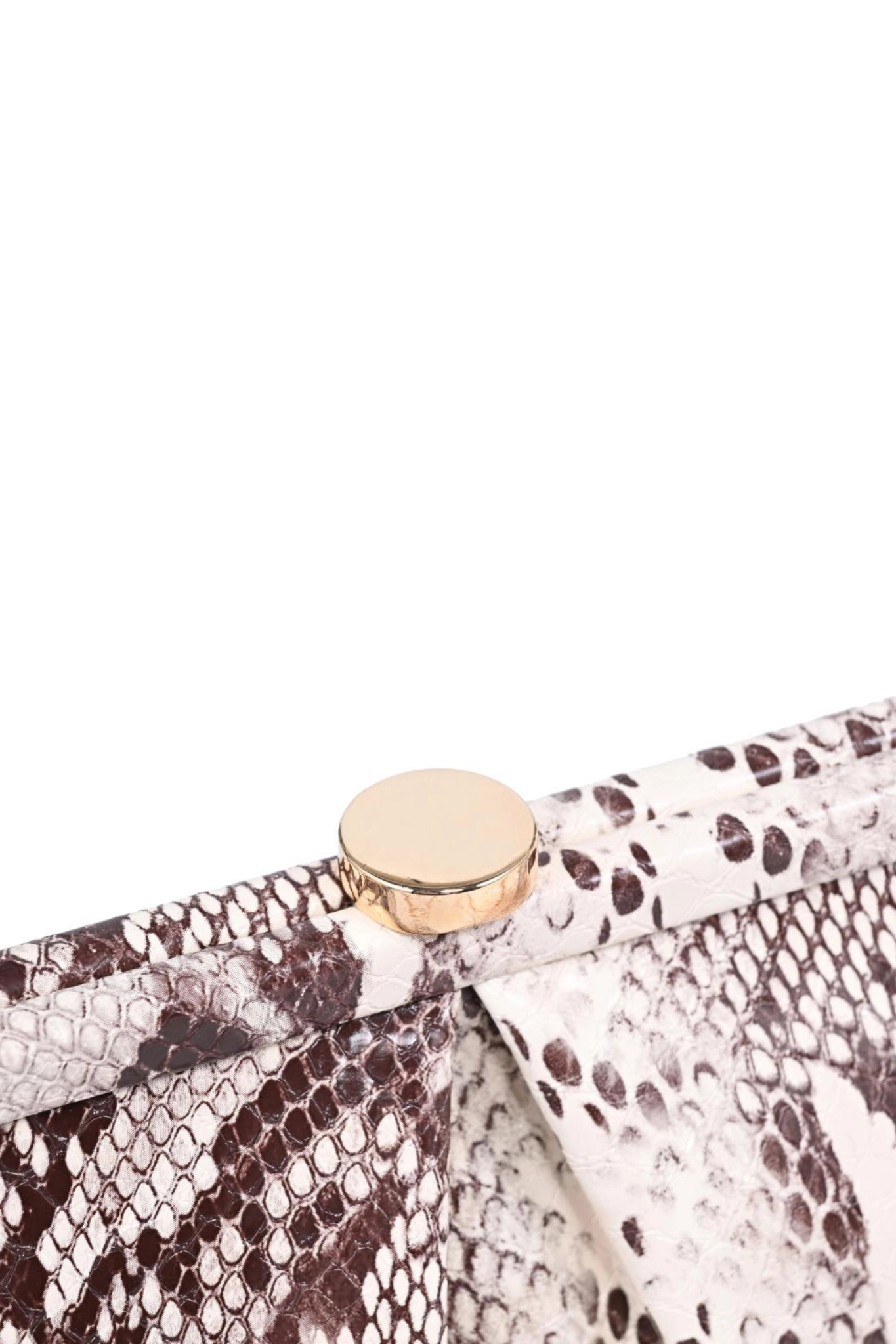 Kit Brown Snake Print Clutch