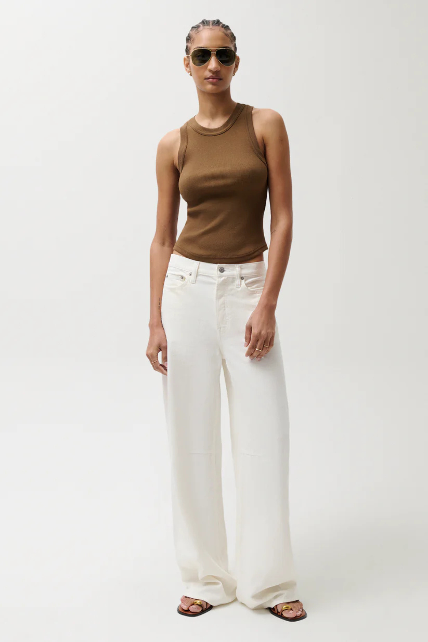 Sydney Egret High Rise Linen Bowed Wide Leg