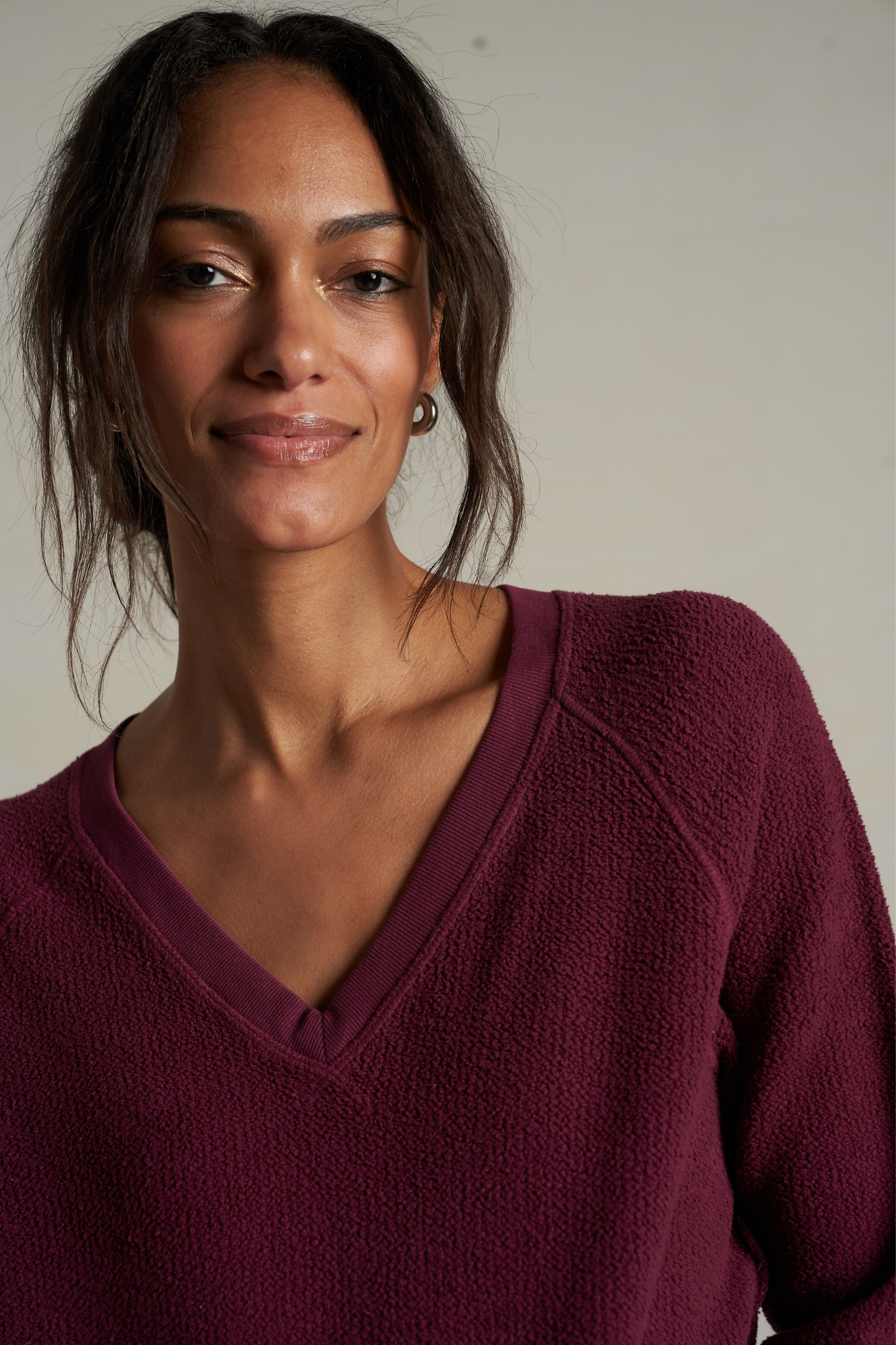 Zuri Dark Burgundy Inside Out V-Neck