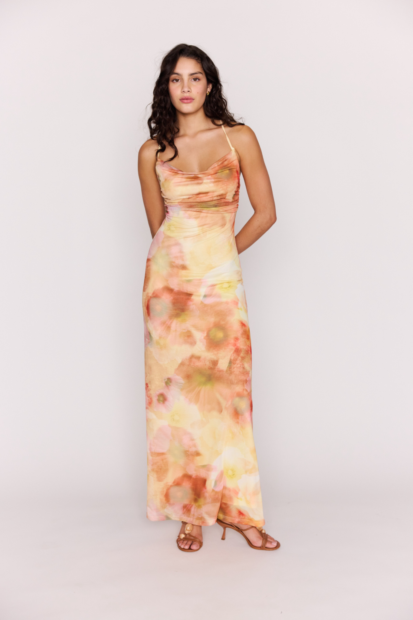 Aria Watercolor Mesh Maxi Dress Aria Watercolor Mesh Maxi Dress