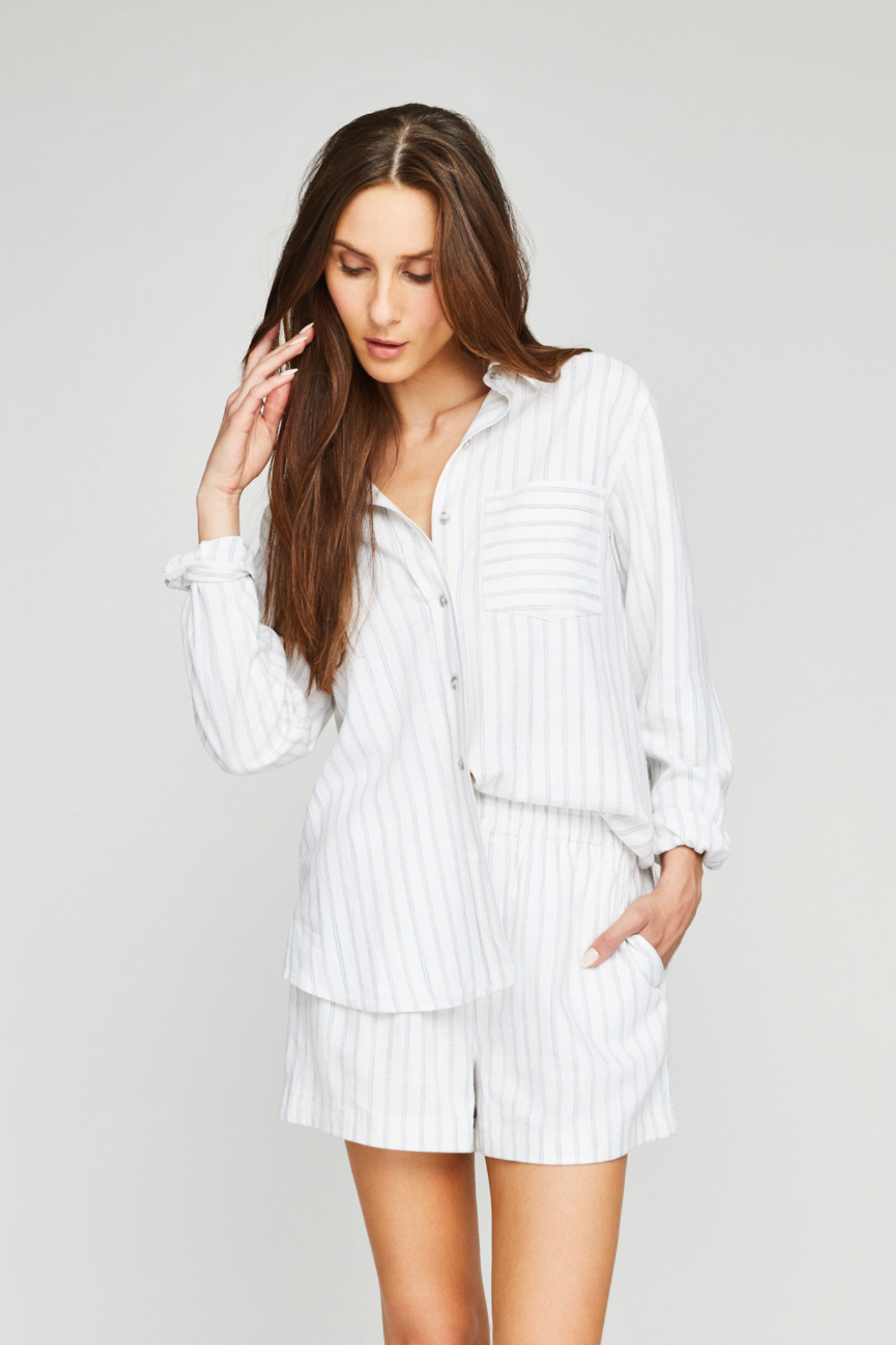 Portia White Stripe Top