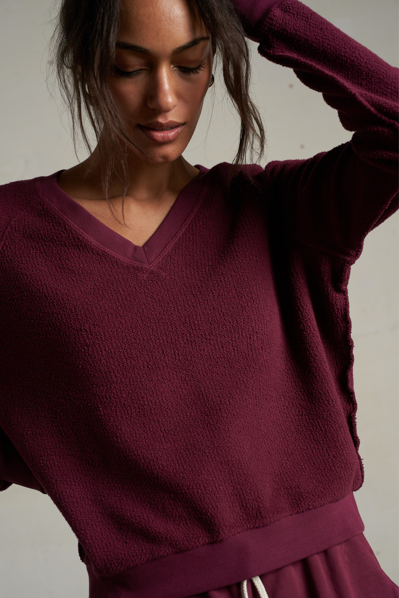 Zuri Dark Burgundy Inside Out V-Neck