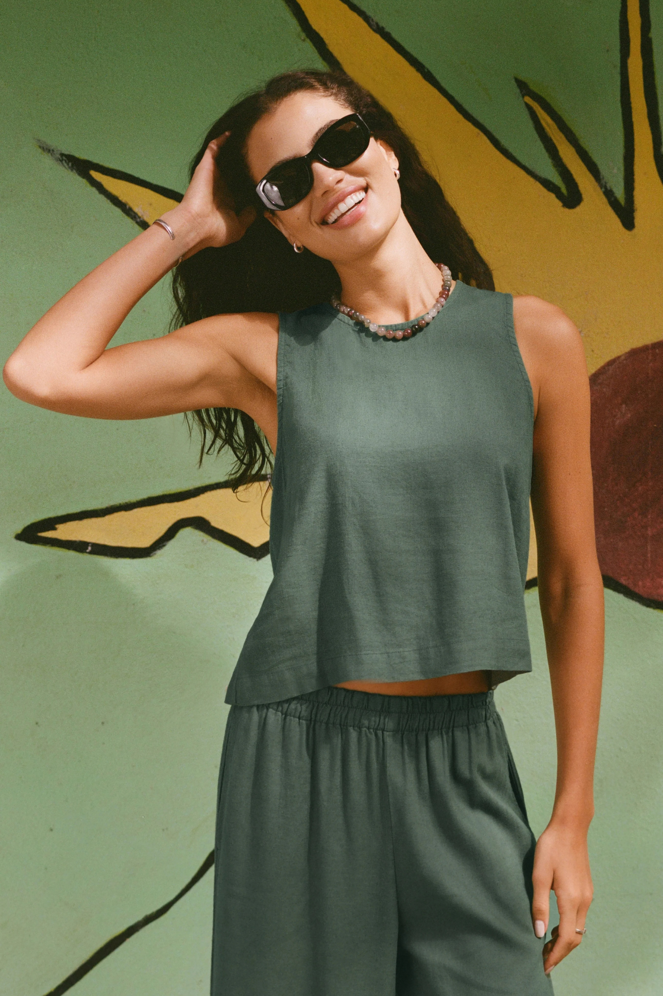 Sloane Everglade Linen Tank
