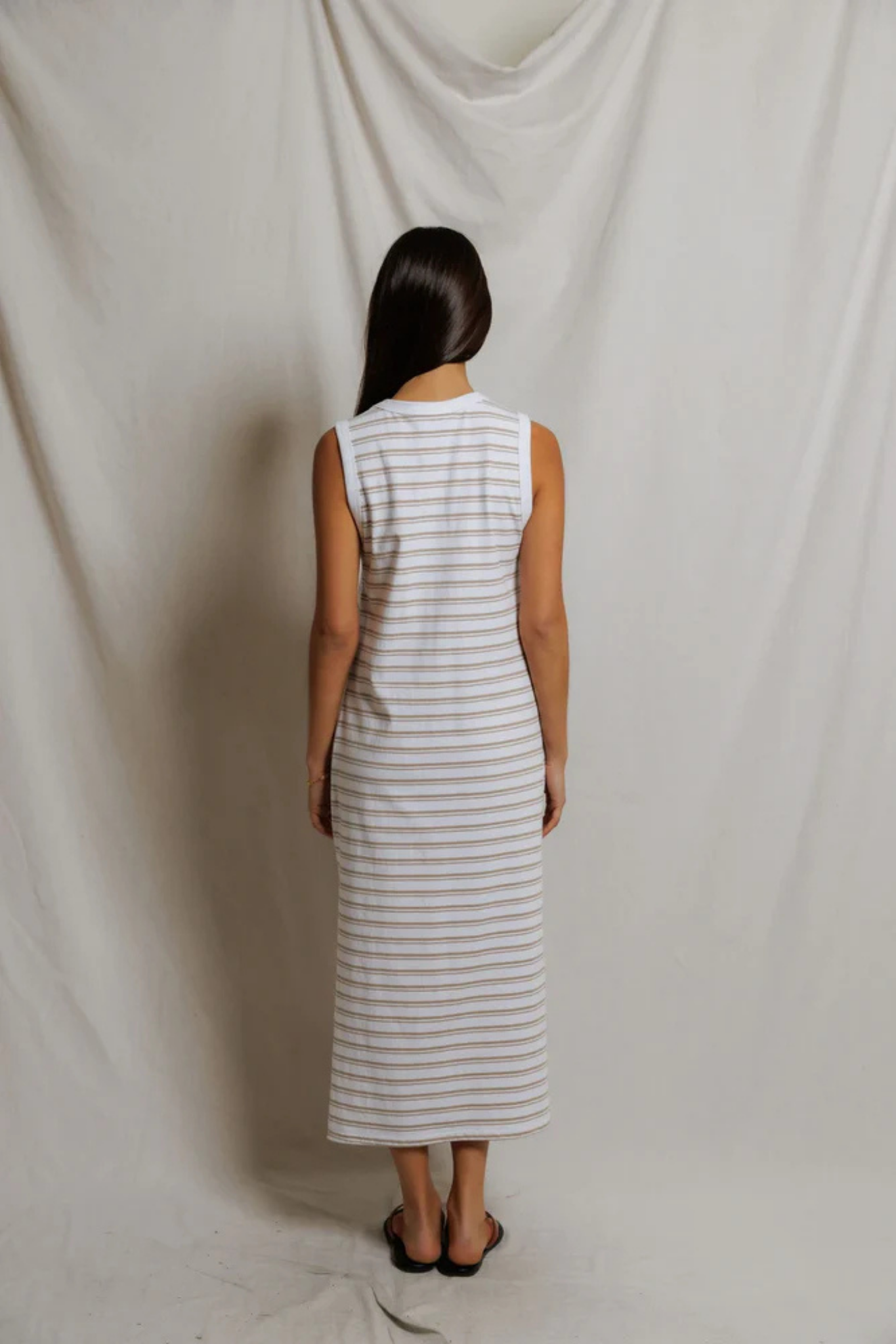 Lanell Driftwood Stripe Midi Dress