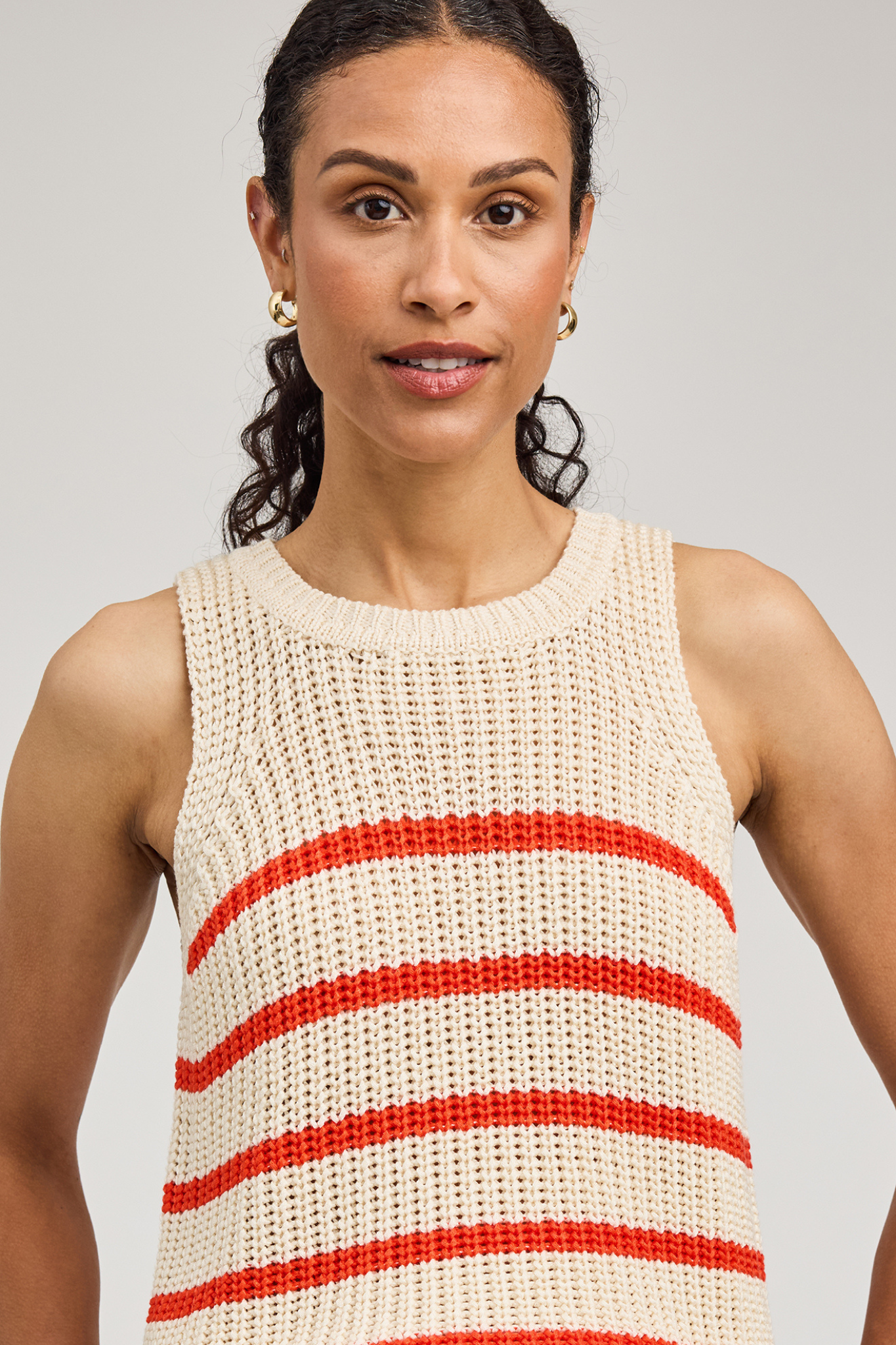 Andrea Grenadine Stripe Knit Tank