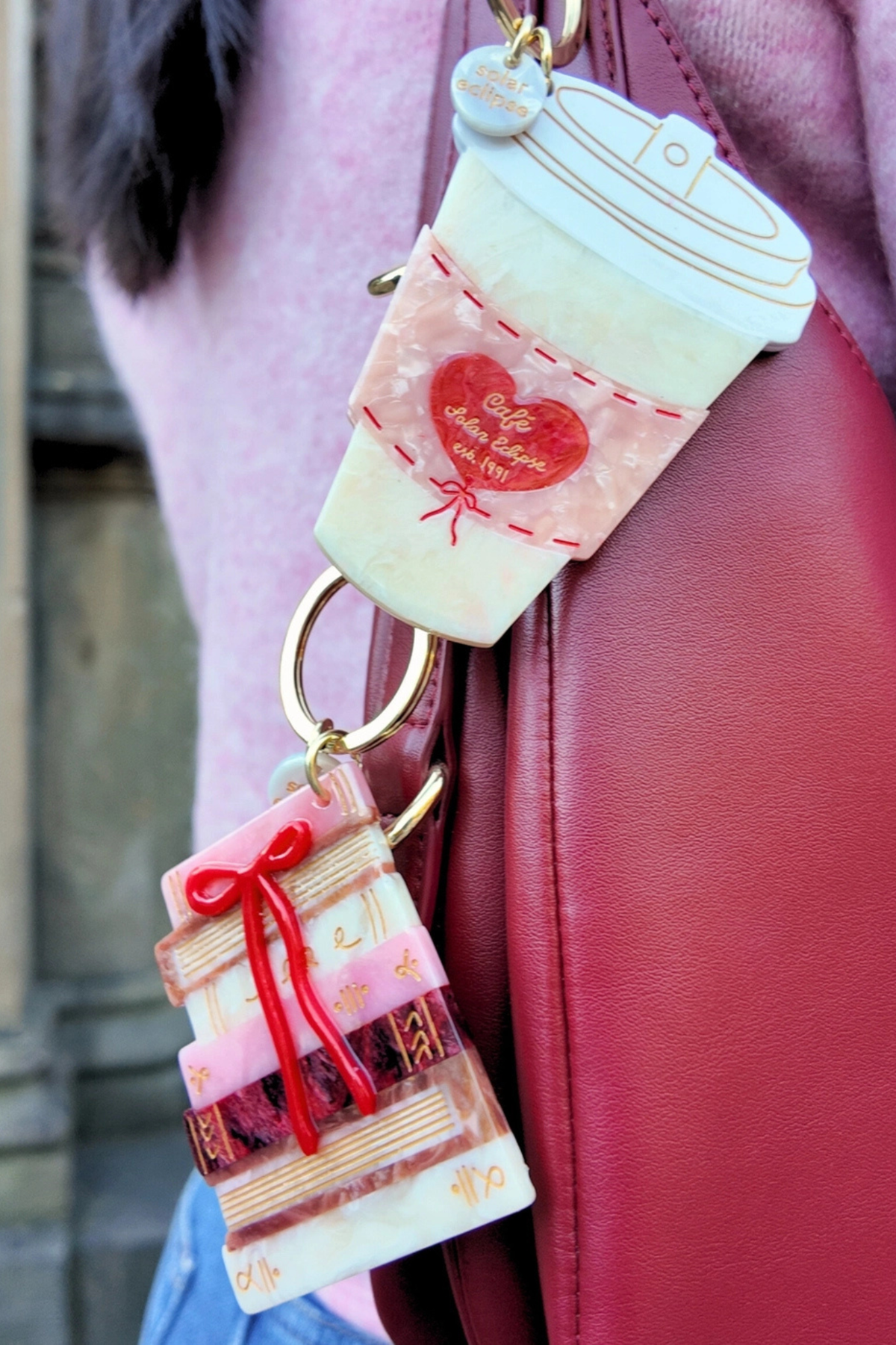 Bookstack Bag Charm