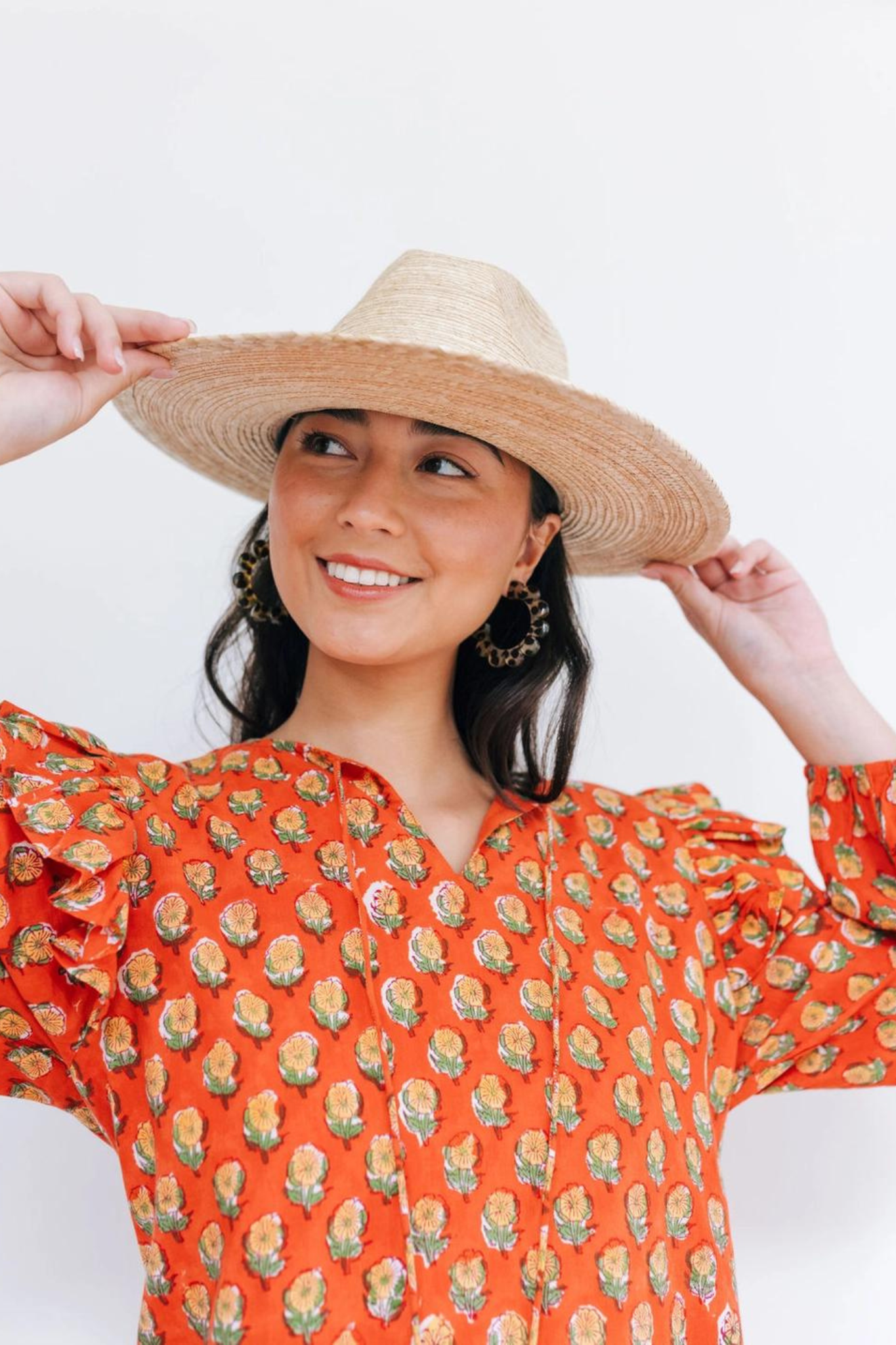Tortoise Flower Hoops