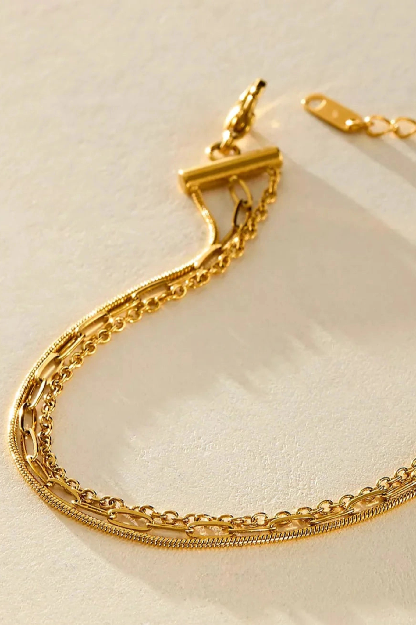 Gold Triple Layer Anklet