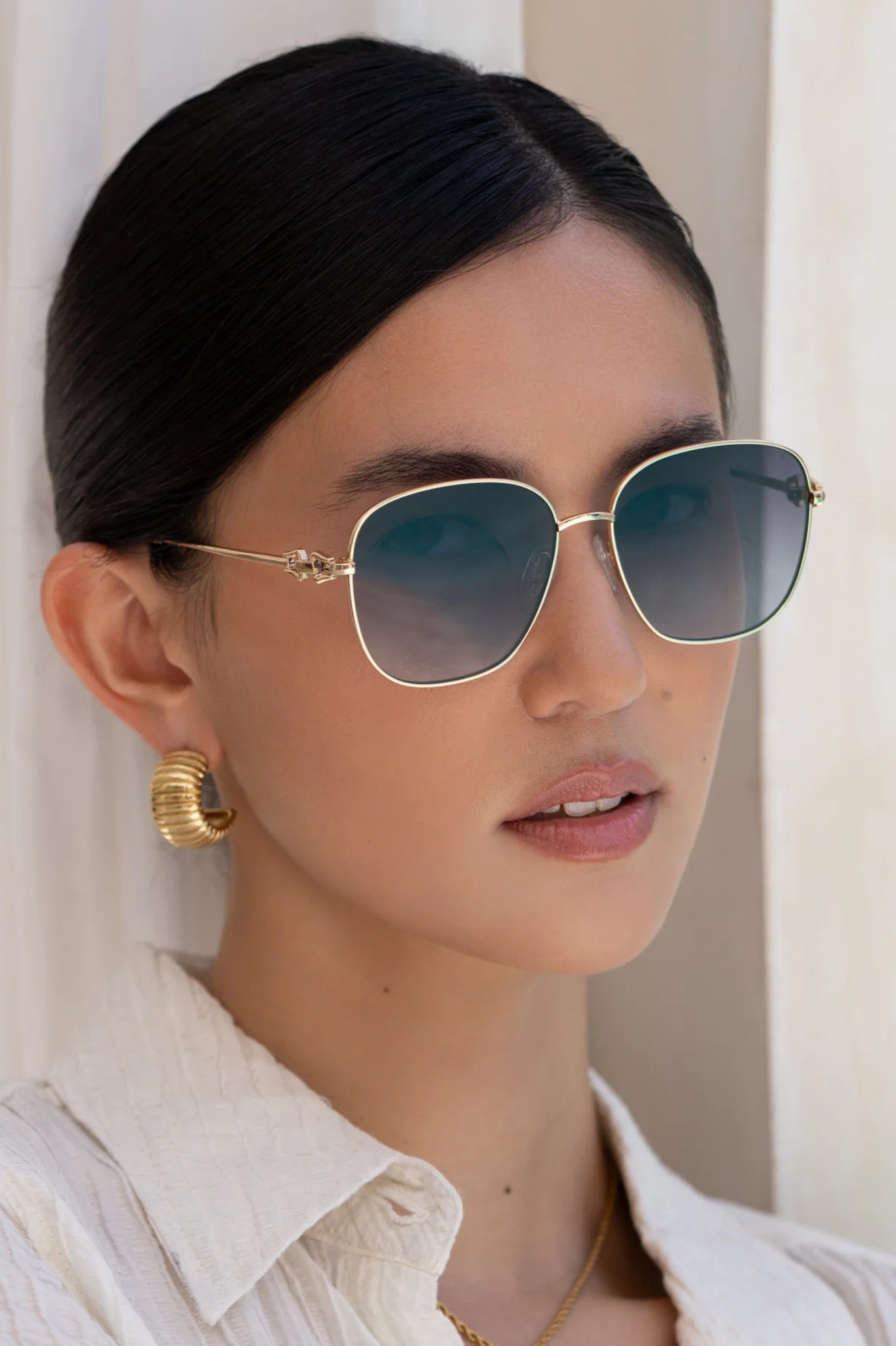 Lea Gold/Gradient Gray Sunglasses