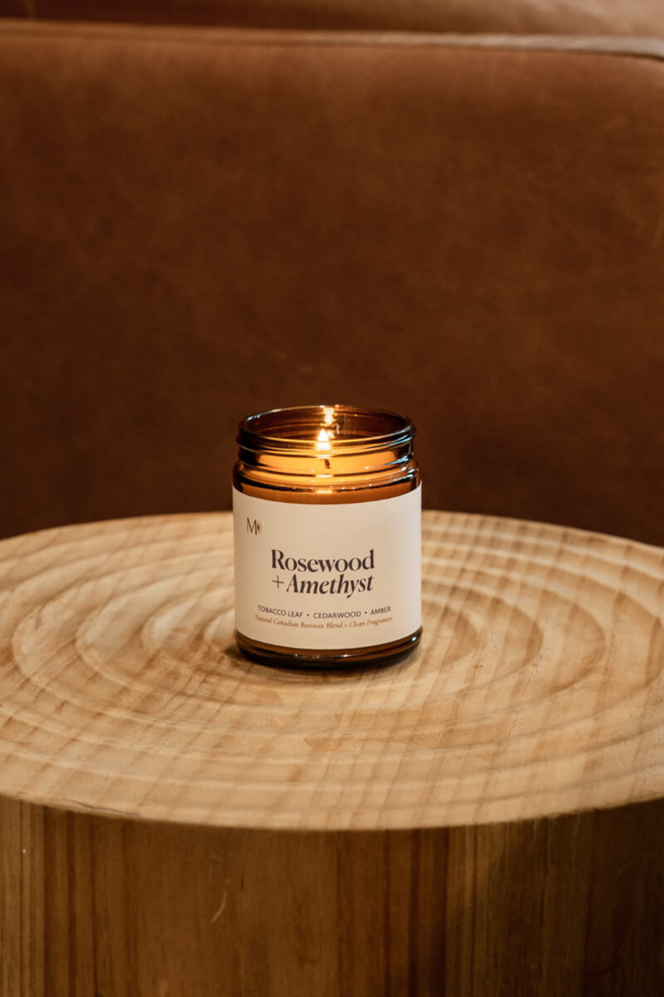 Rosewood + Amethyst Candle