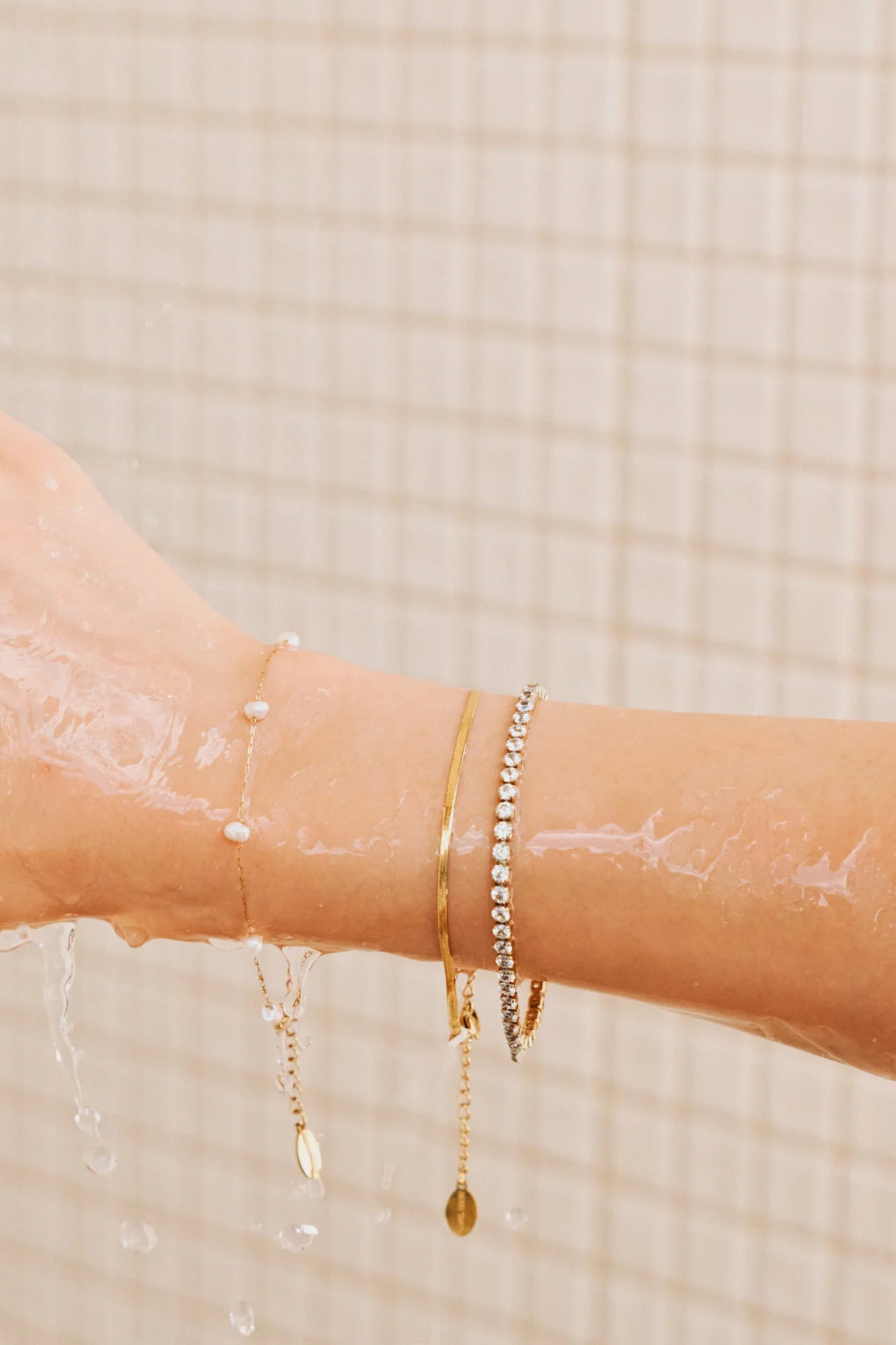 Gold Shimmer Tennis Bracelet