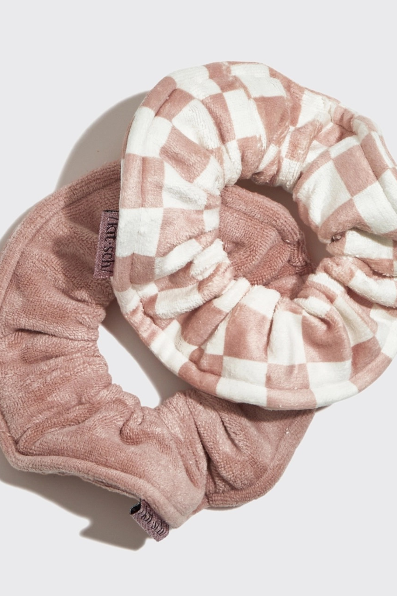 Terracotta Checker Towel Scrunchie (2pc)