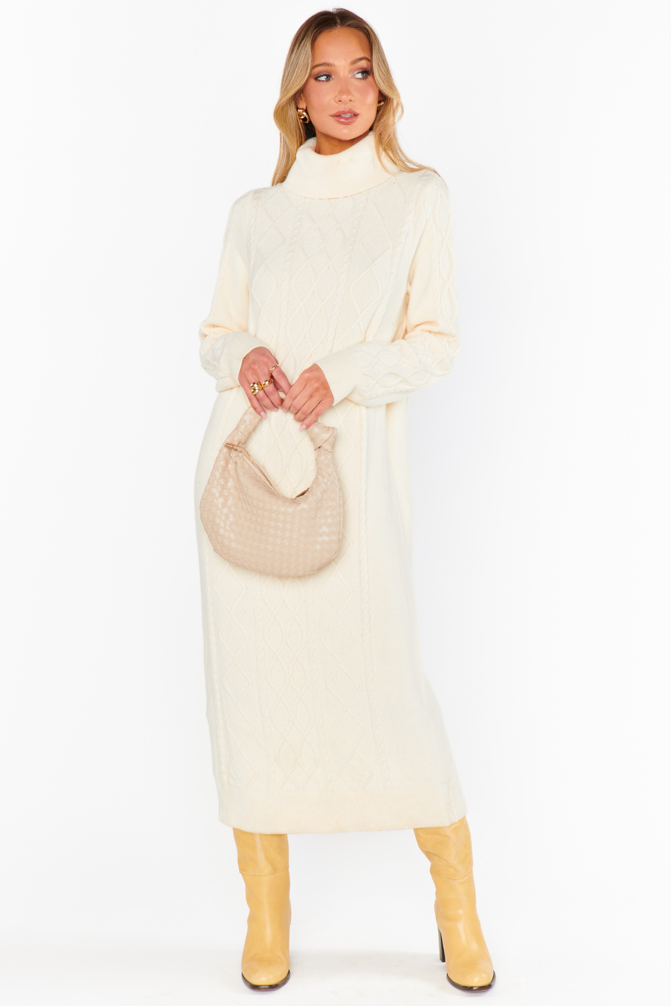 Montreal Cream Midi Dress