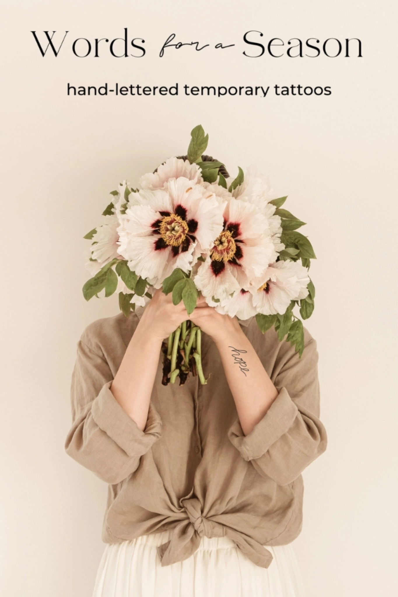 Hope Calligraphy Temp Tattoo