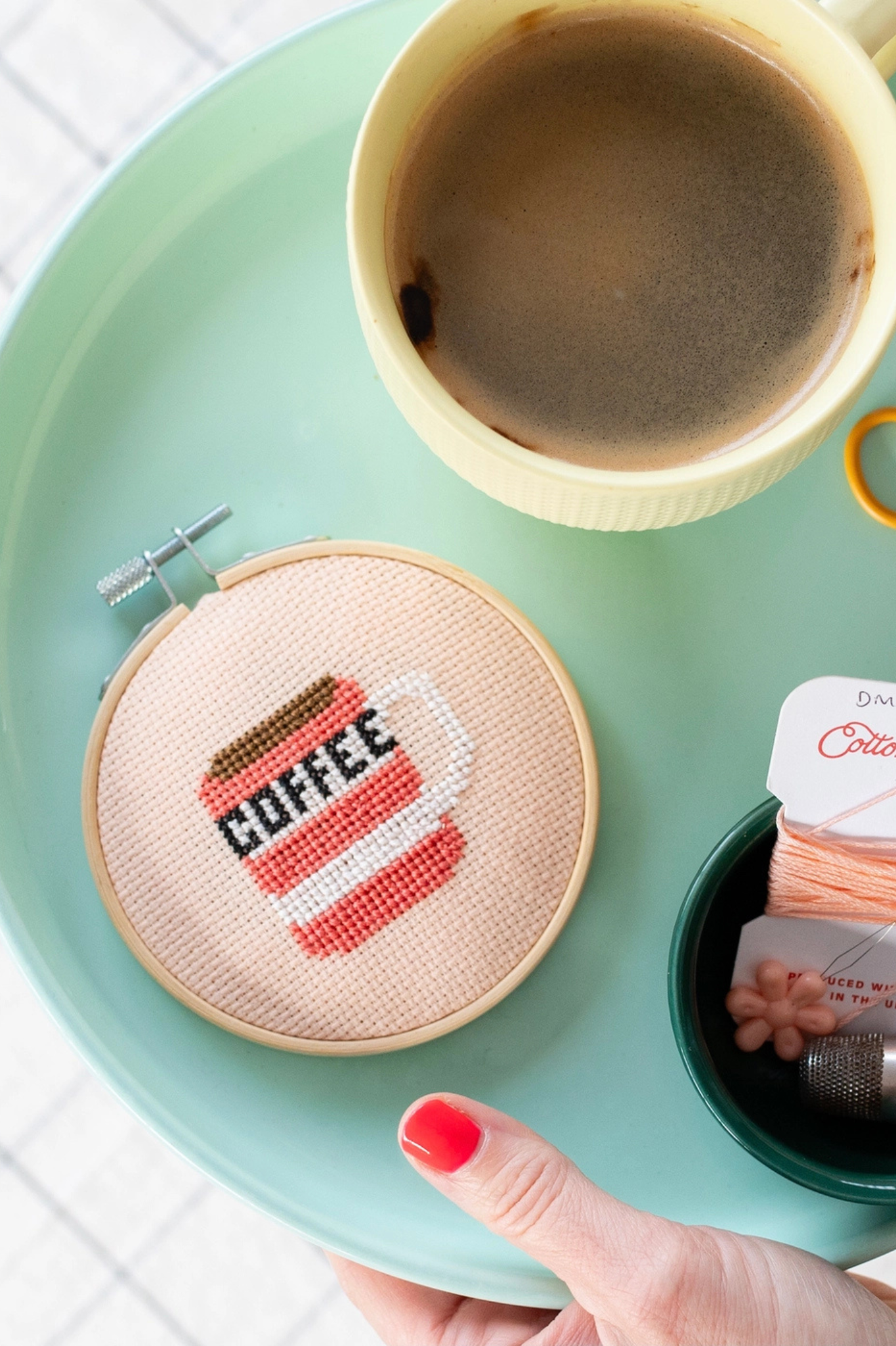 Coffee Cup Cross Stitch Kit