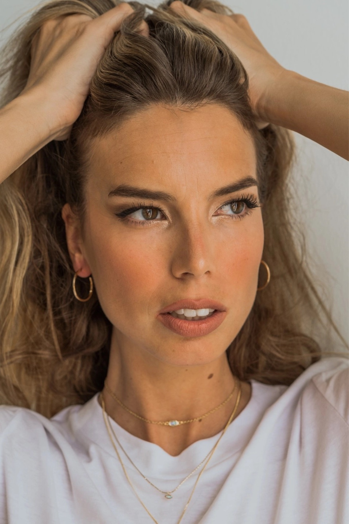 Thin Hammered Mini Hoops