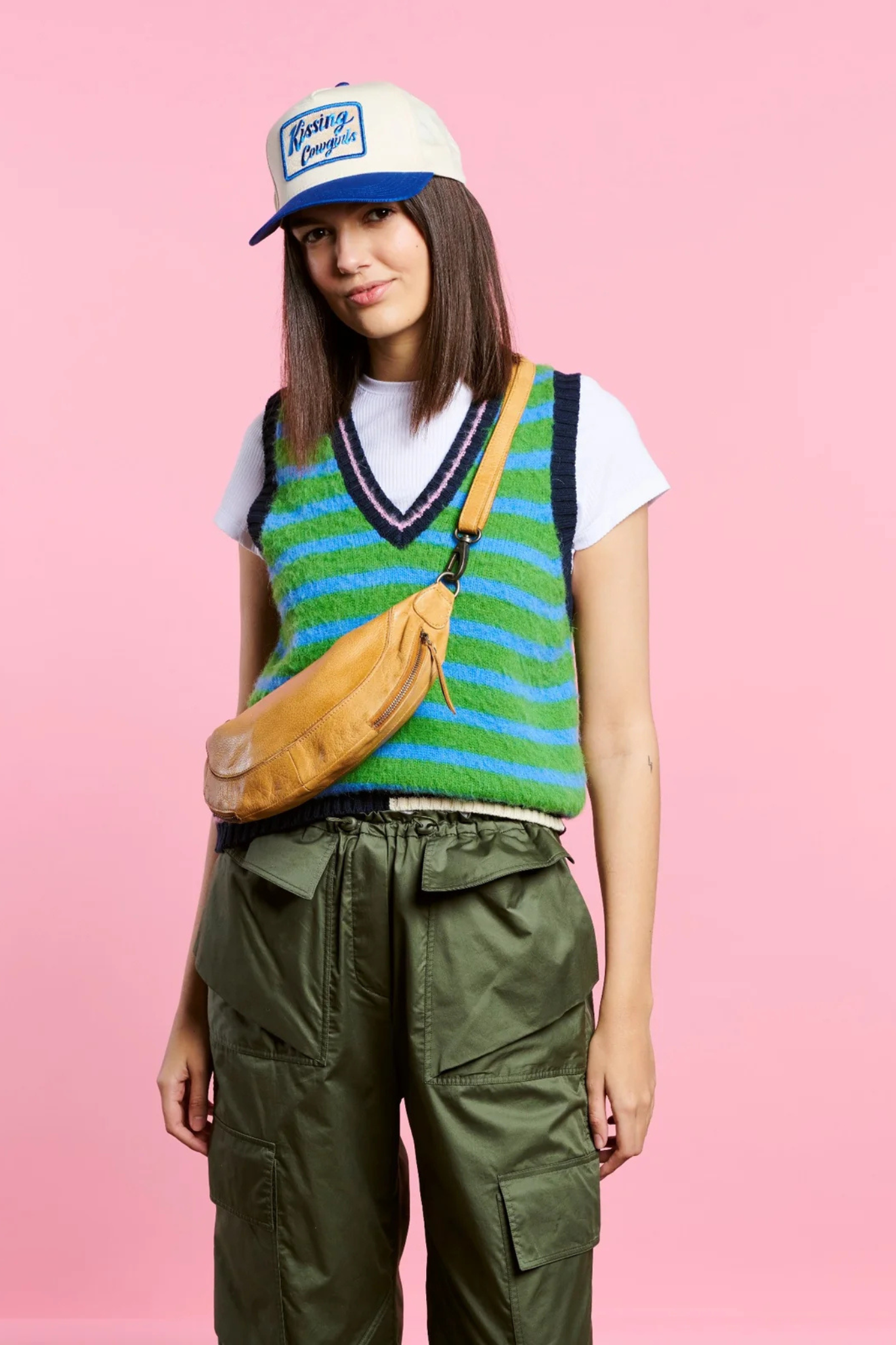 Crosby Camel Leather Sling Bag