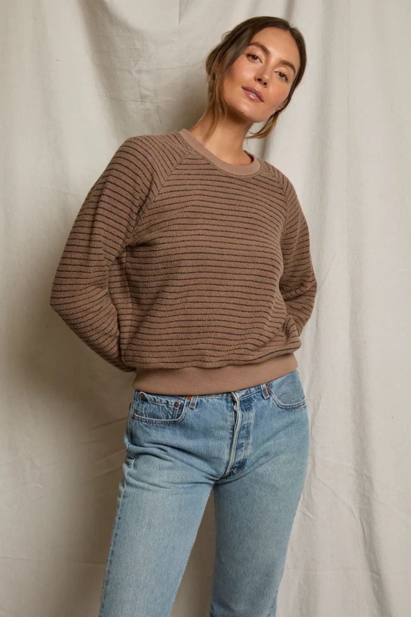 Alexi Mocha Stripe Pullover
