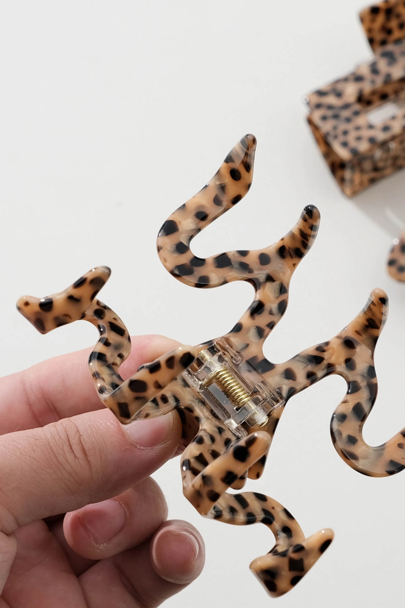 Wild Leopard Large Wavy Claw Clip