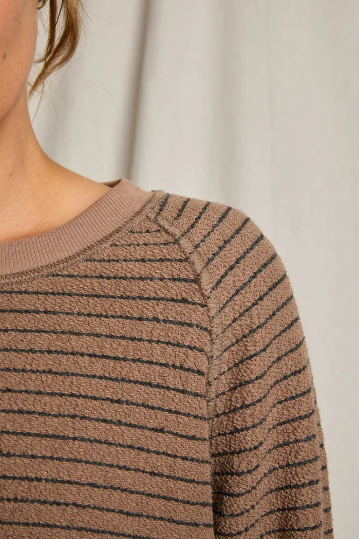Alexi Mocha Stripe Pullover