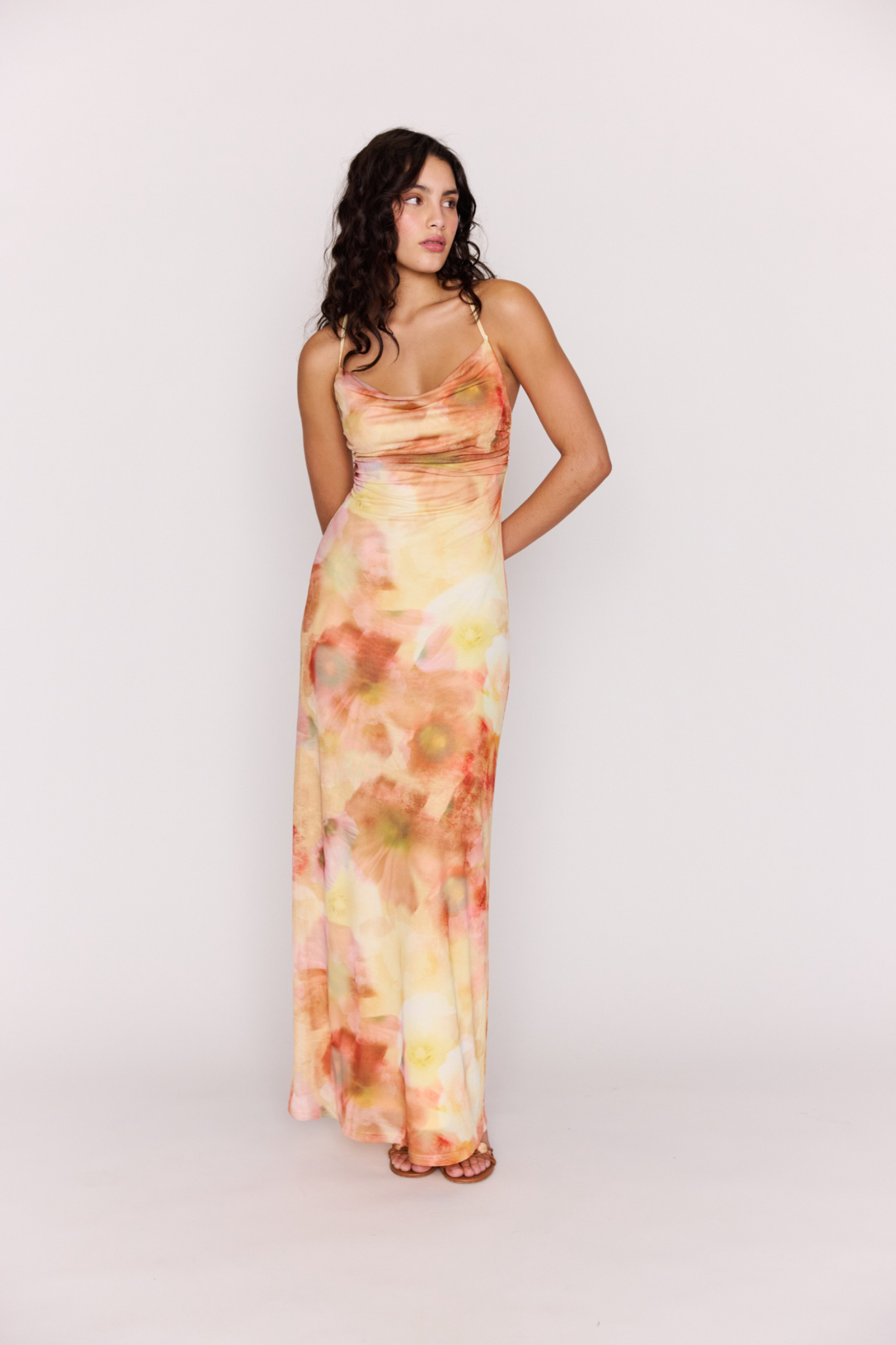 Aria Watercolor Mesh Maxi Dress