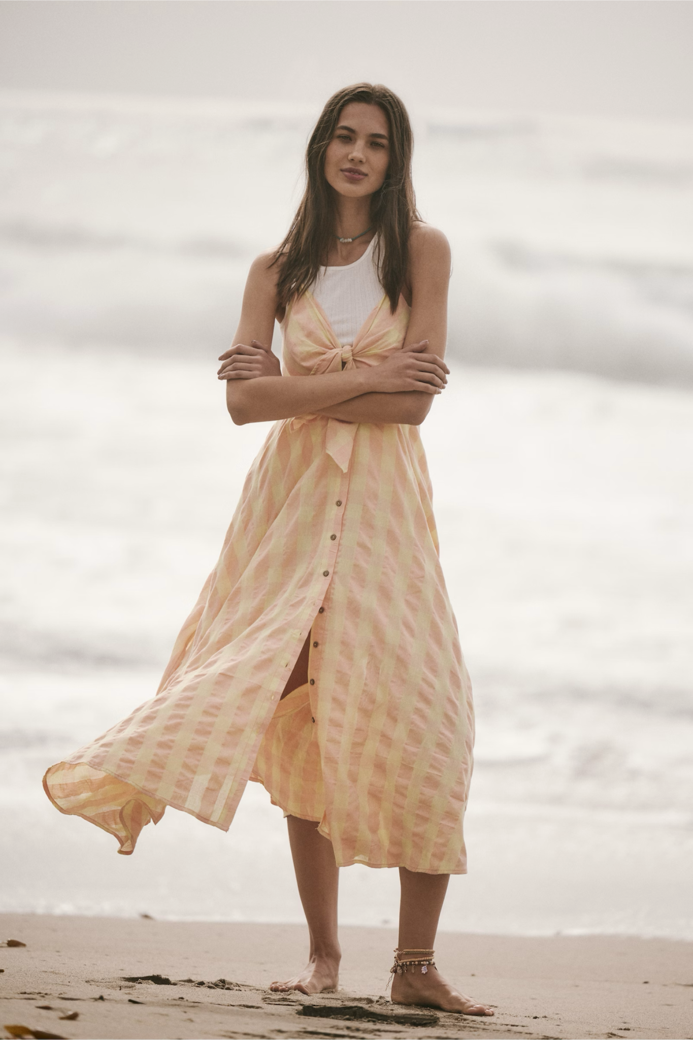 Via Creamsicle Midi Dress