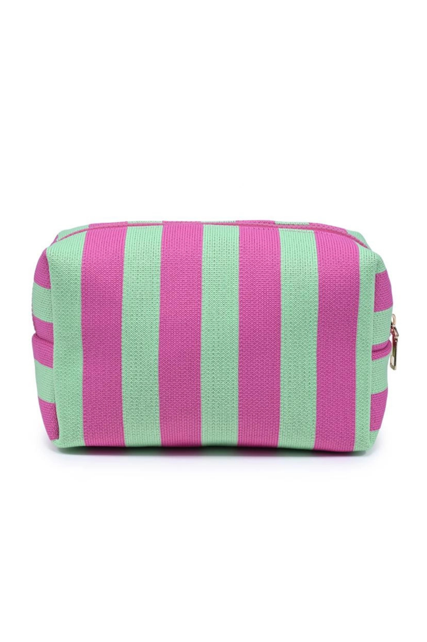 Mint/Pink Stripe Cosmetic Bag