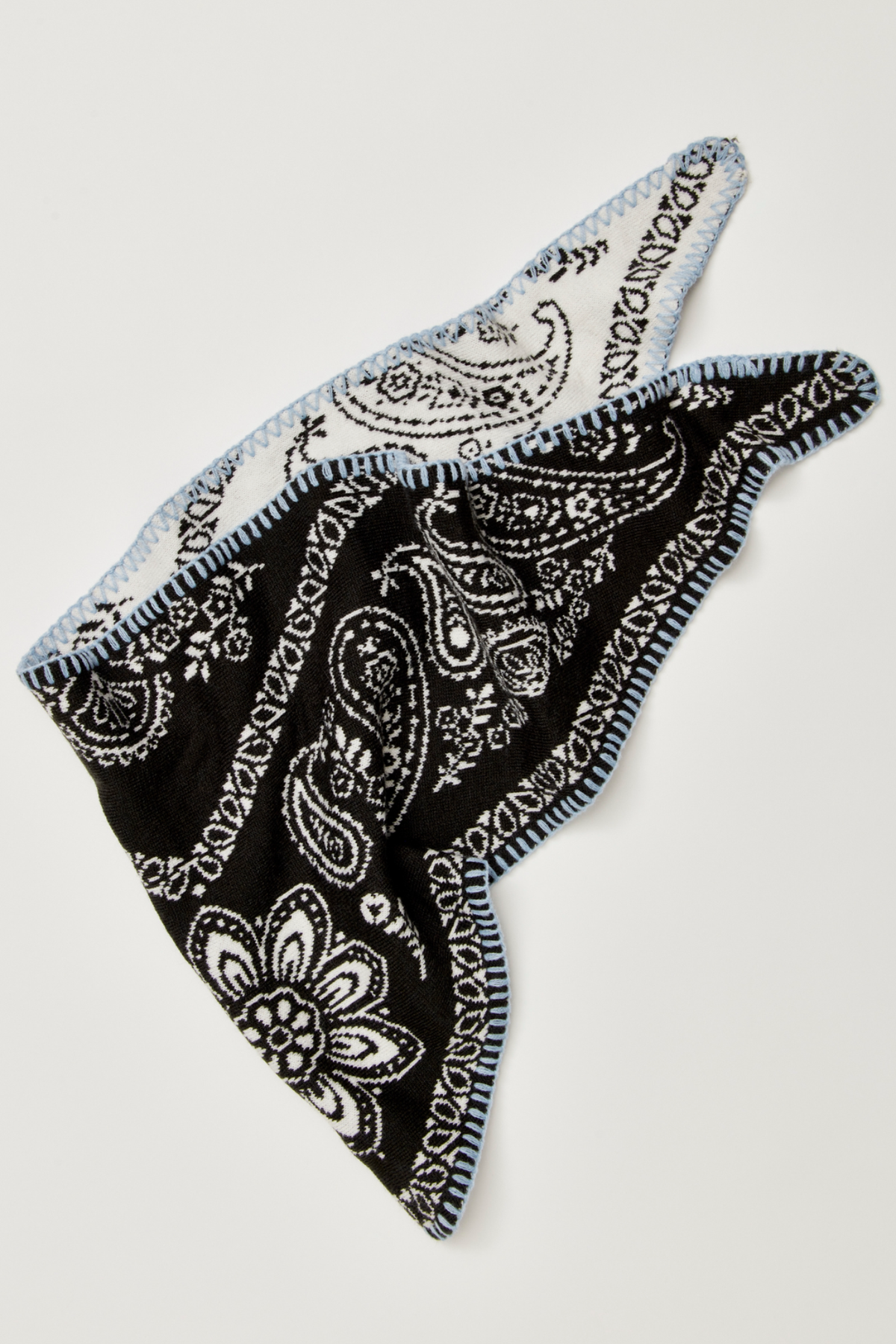 Carmen White Knitted Triangle Scarf