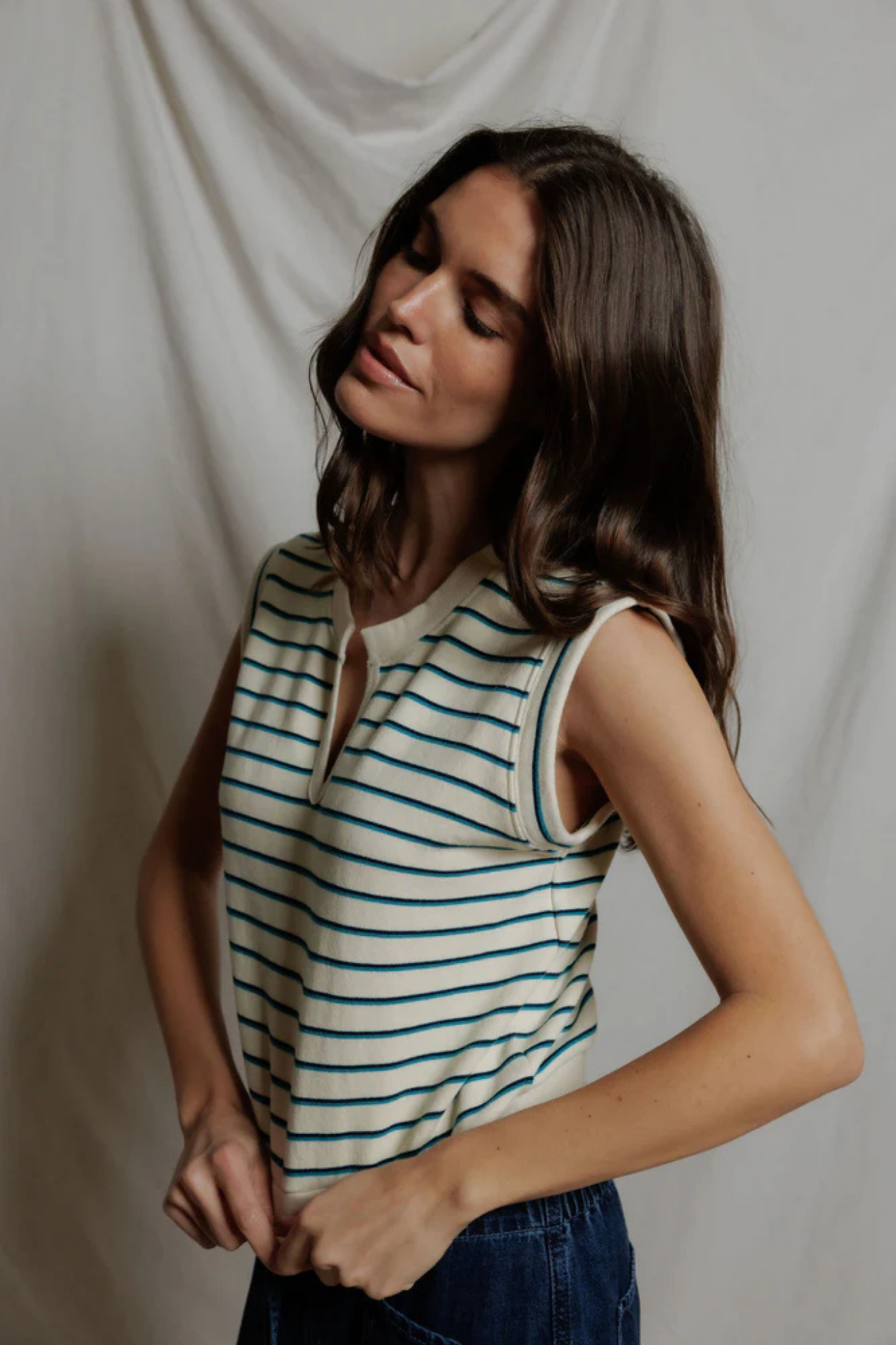 Sloane Blue Stripe Top