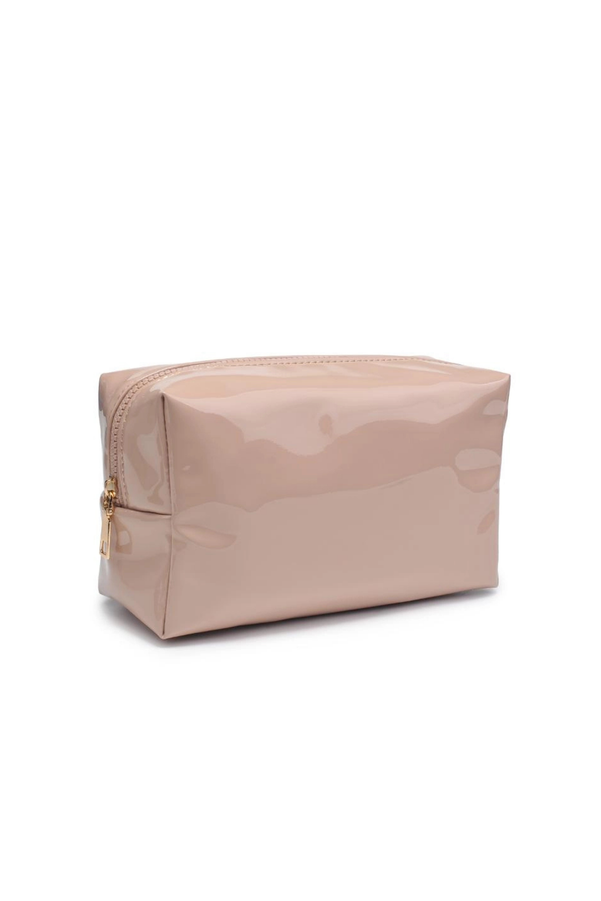 Nude Patent Cosmetic Bag