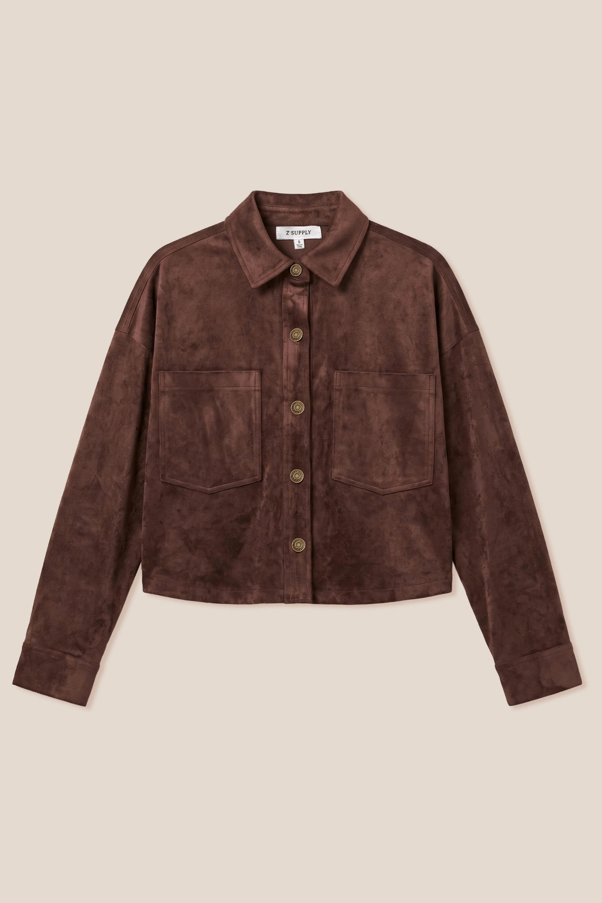 All Day Dark Chocolate Cropped Suede Jacket