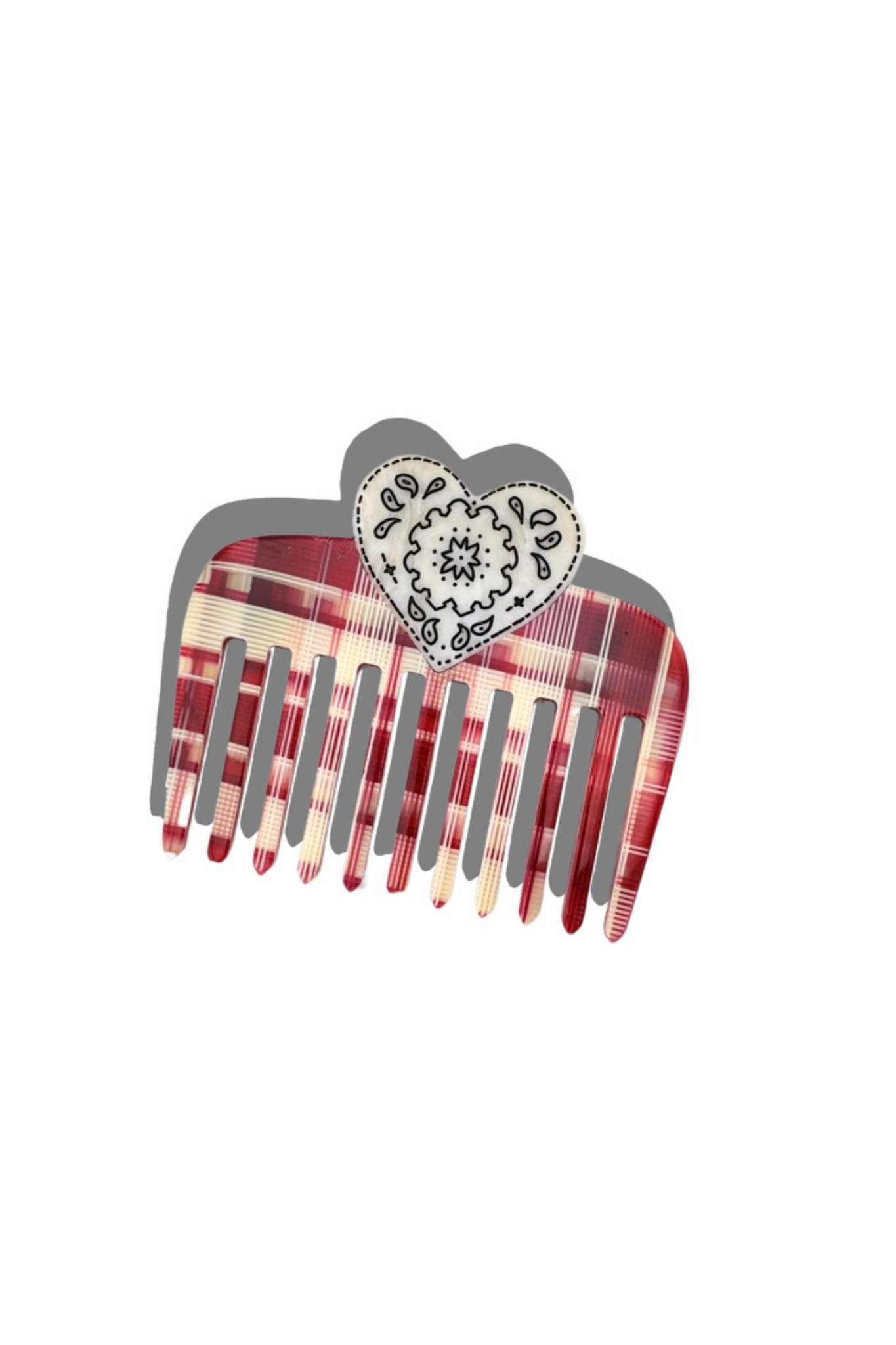Paisley Heart Pocket Comb