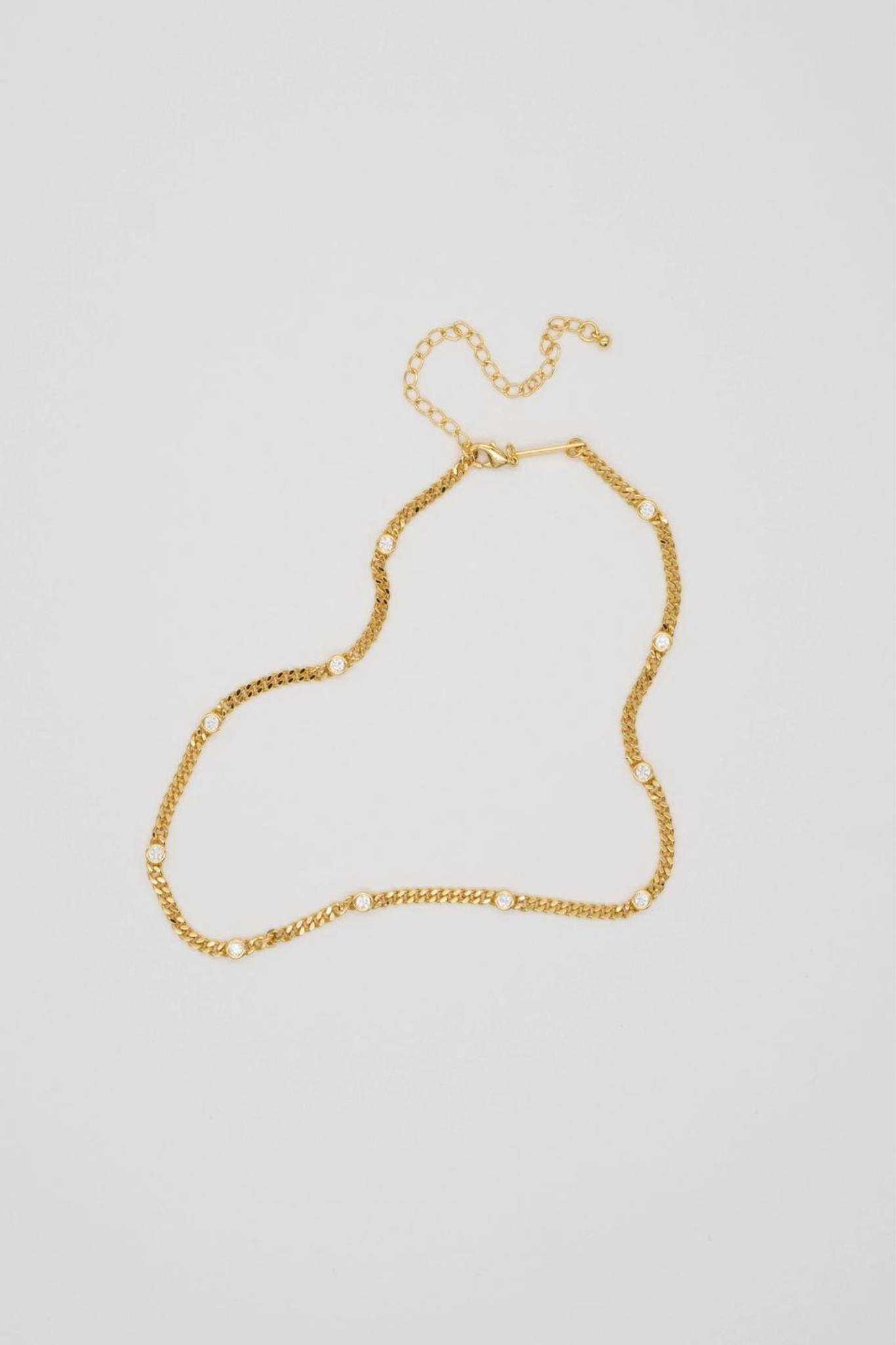 18K Gold CZ Dainty Choker