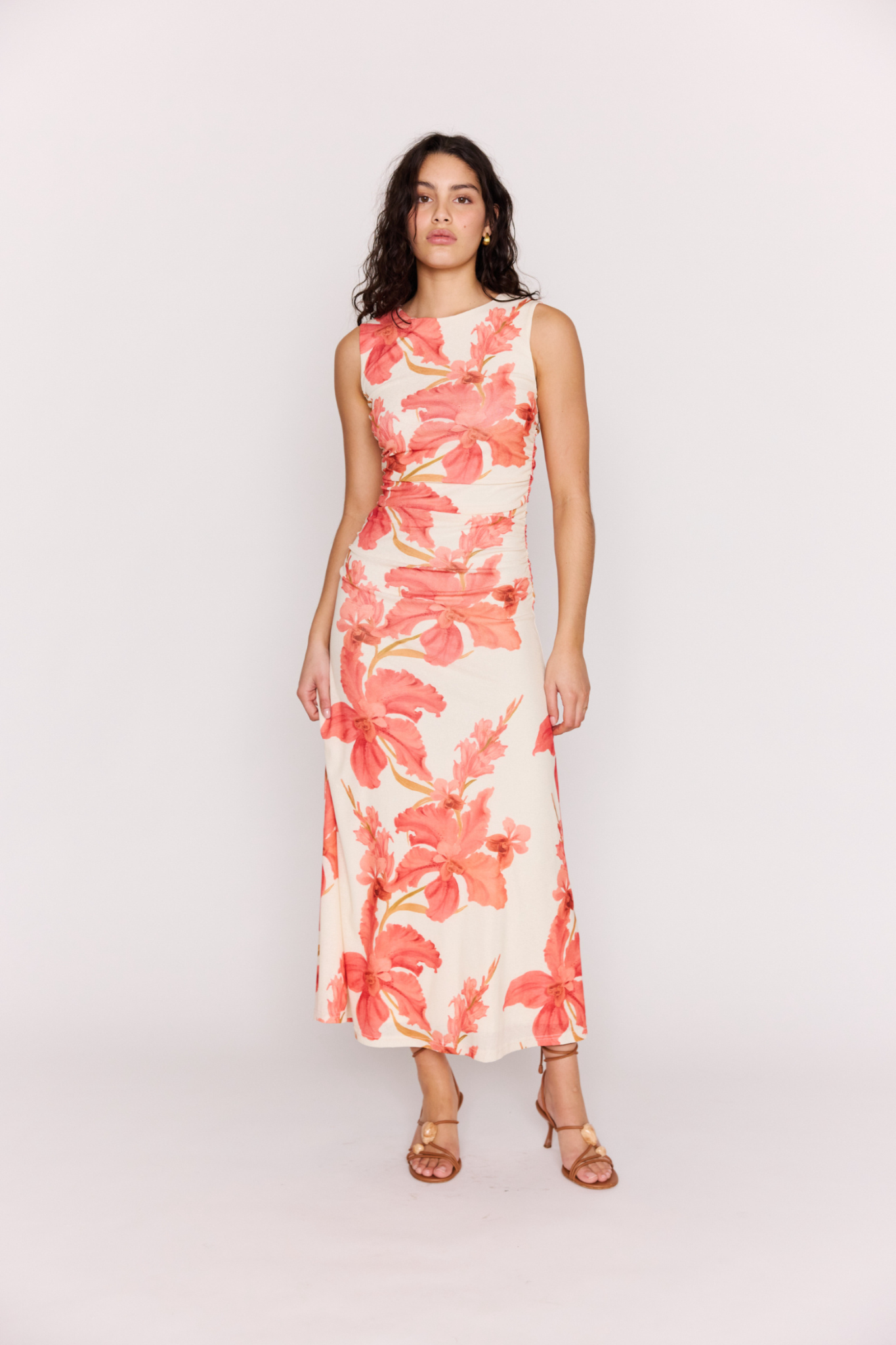 Arabella Floral Mesh Midi Dress