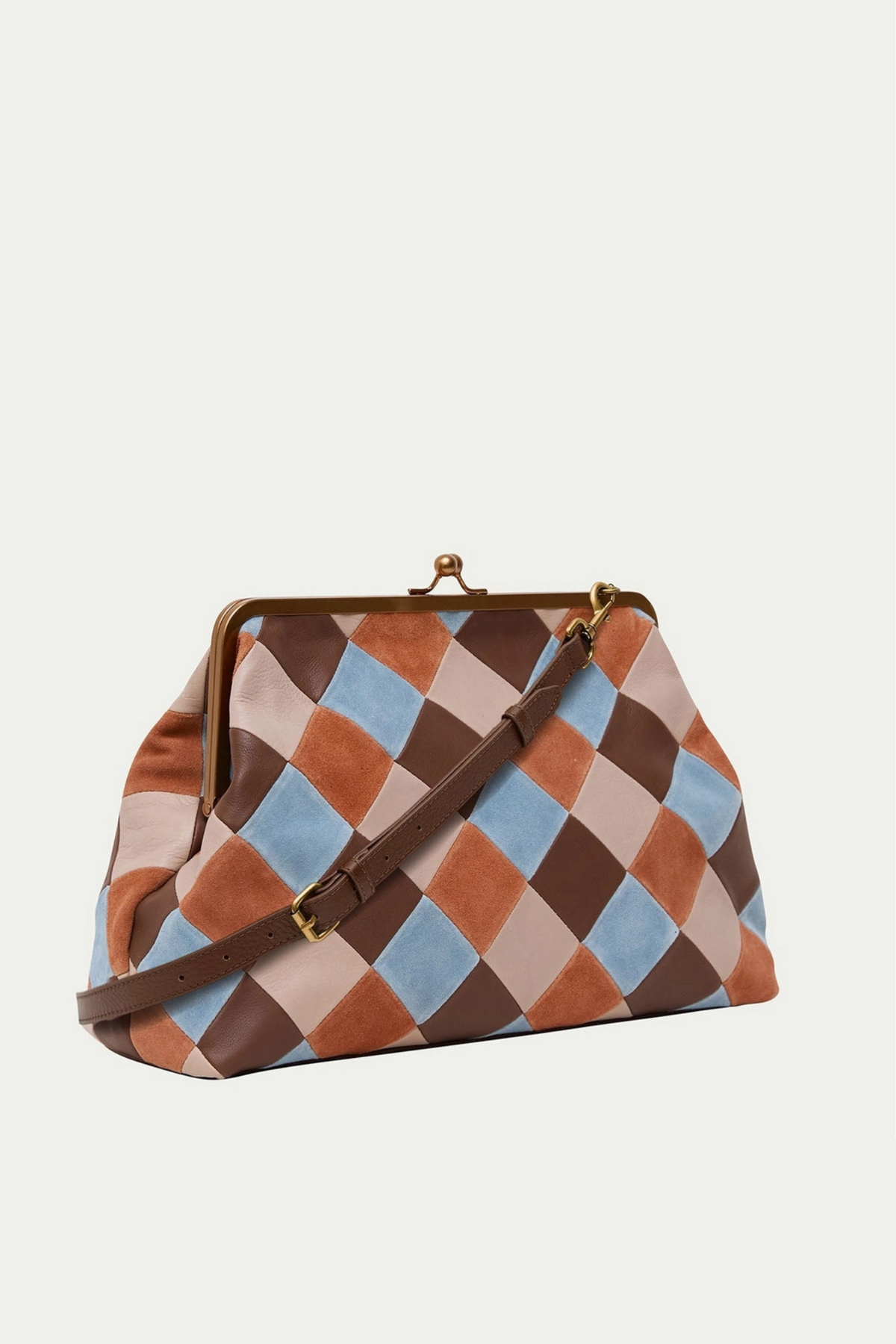 Grace Espresso Patchwork Oversized Clutch